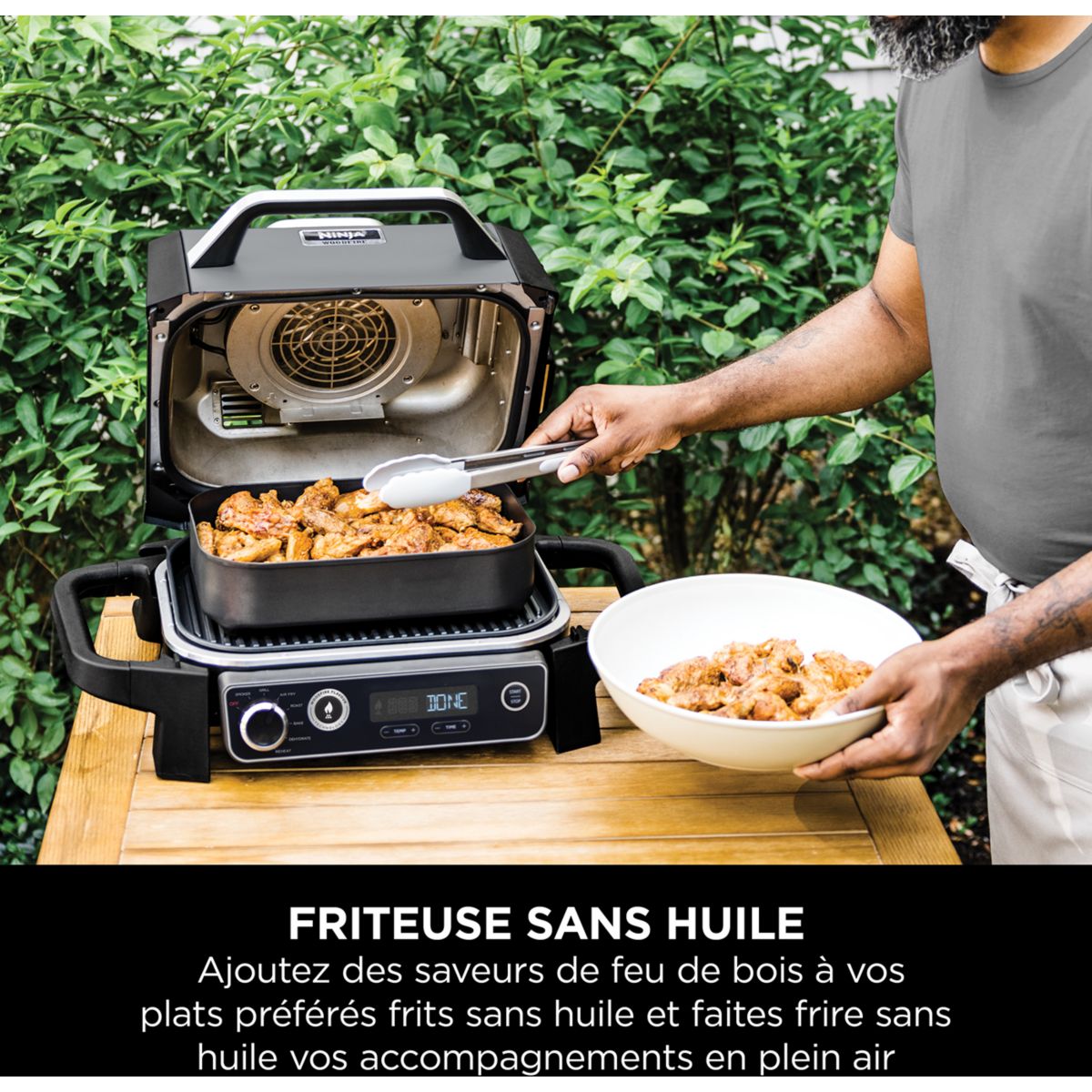 Barbecue électrique Woodfire OG701EU à poser, 33x28 cm noir, NINJA