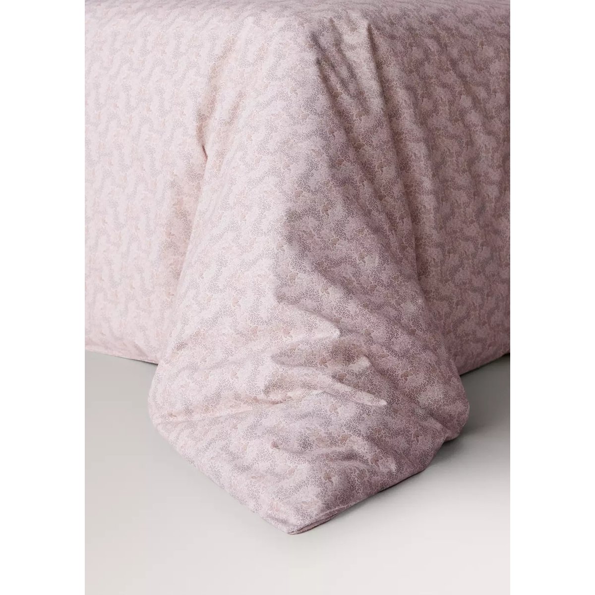 Housse de couette percale de coton imprimé fleuri lit 90 cm nude, MANGO HOME