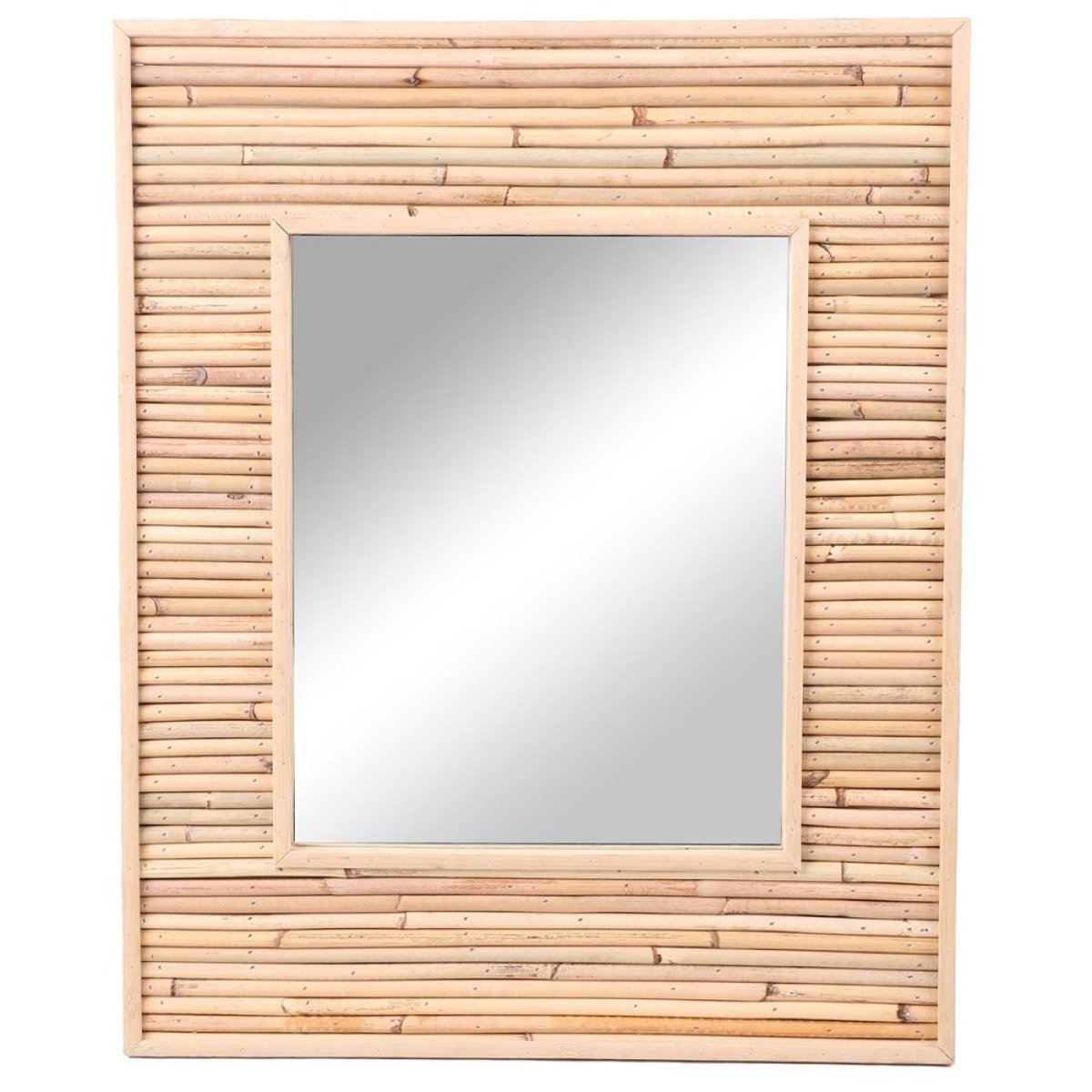 Miroir koné rotin et bambou 45x55 beige, DECORATIE