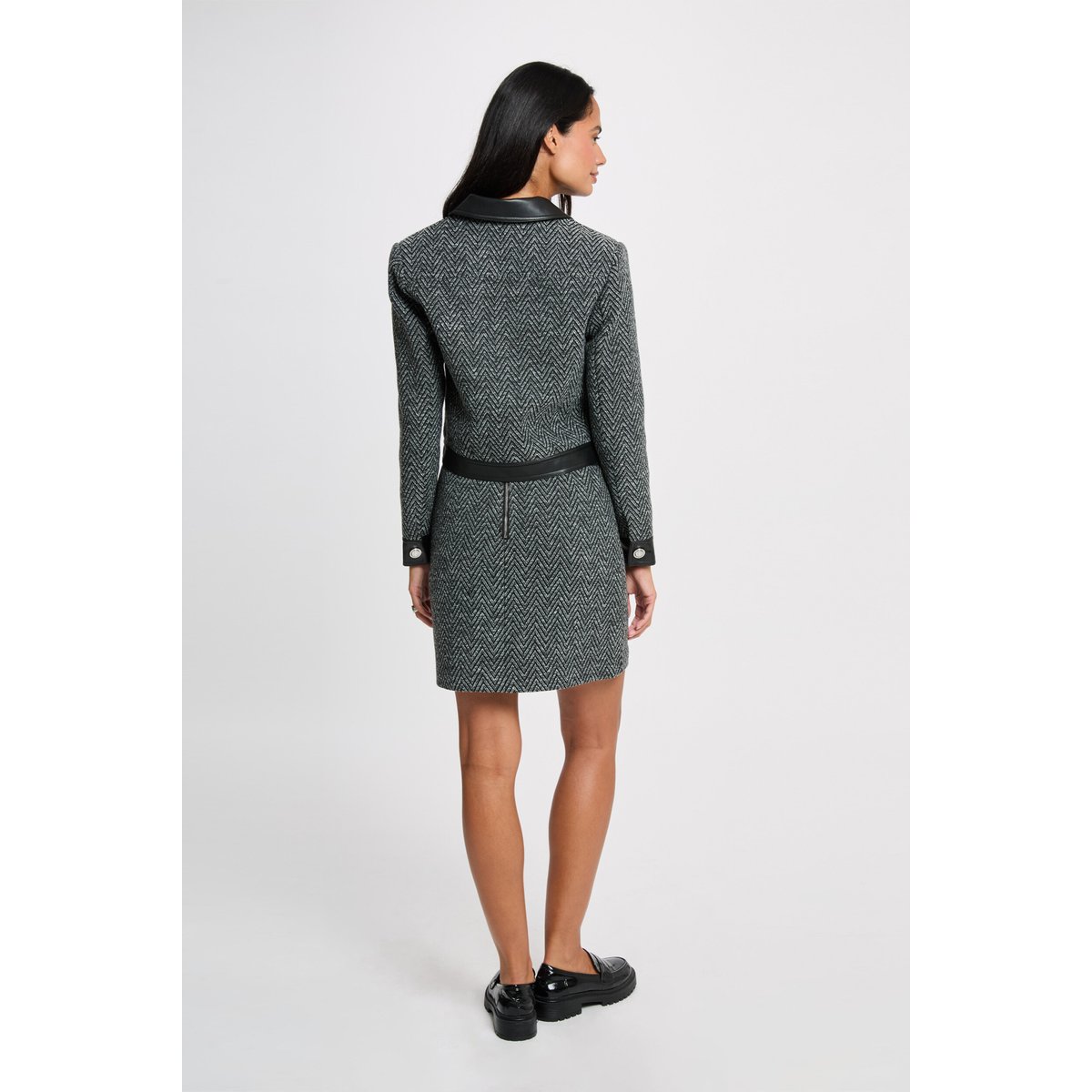 Jupe tweed noir, MORGAN