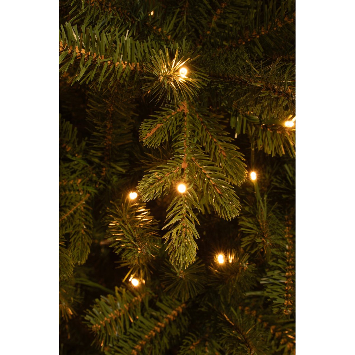 Sapin de Noël artificiel étroit et enneigé avec LED H215 cm HARMA vert, BLACK BOX TREES