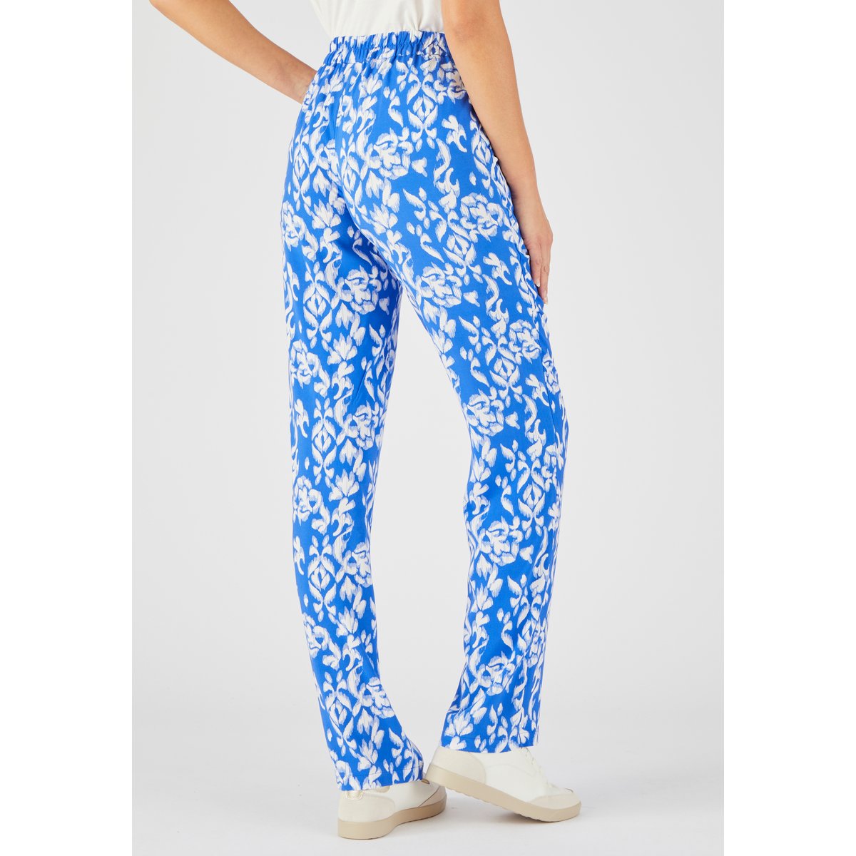 Pantalon fibres pure viscose Lenzing(TM) bleu graphique, DAMART