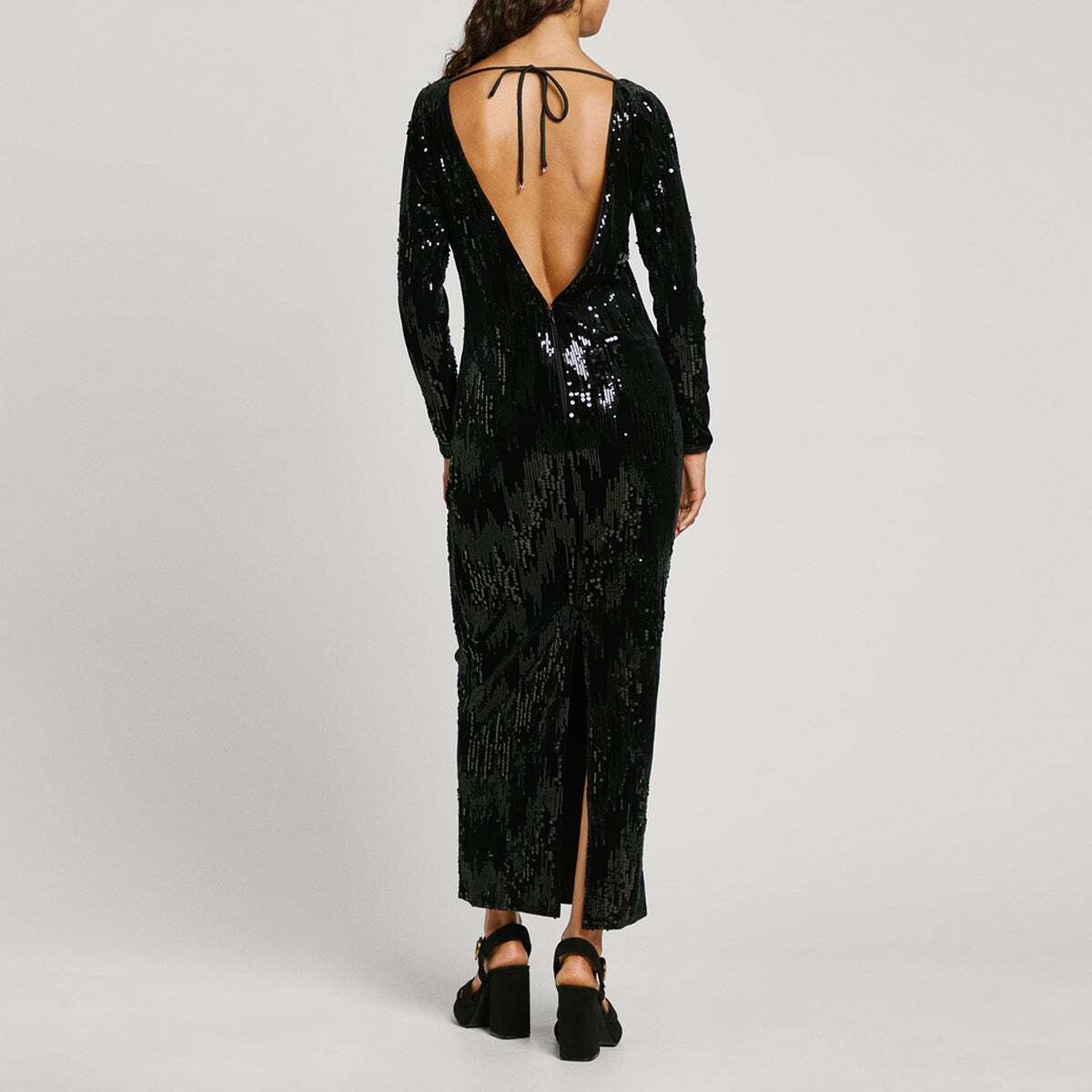 Robe Longue À Sequins noir, PEPE JEANS