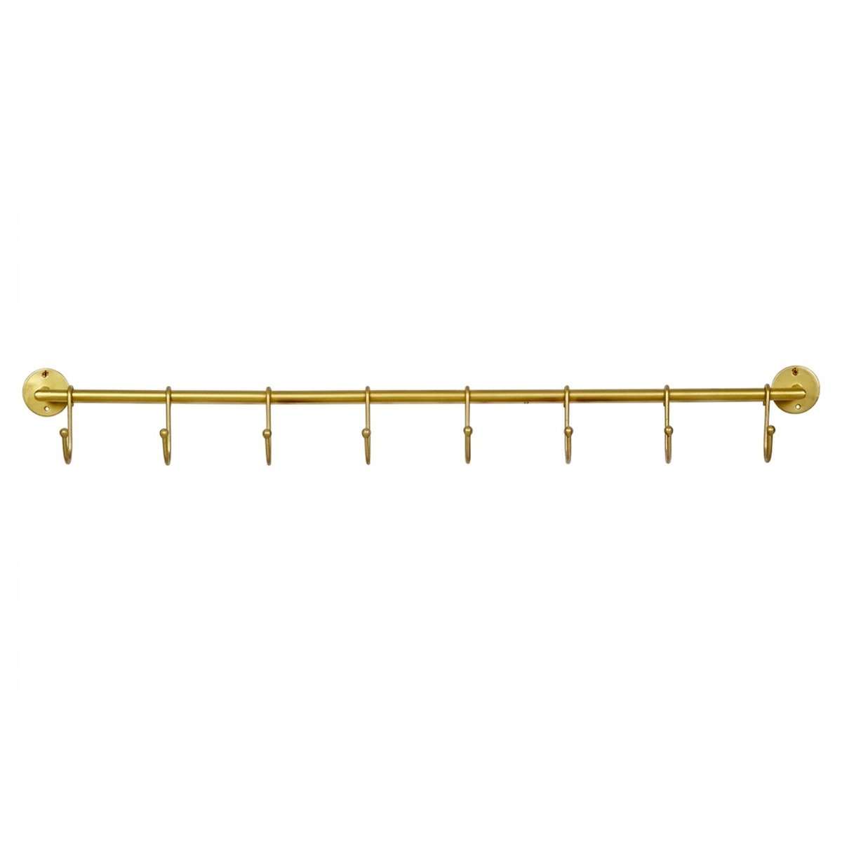 Barre de support ustensiles de cuisine doré avec 8 crochets 80cm doré, WADIGA