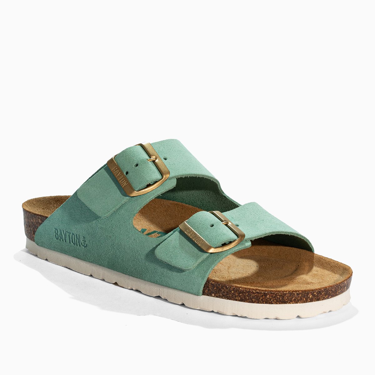 Sandales en cuir suédé ATLAS turquoise, BAYTON