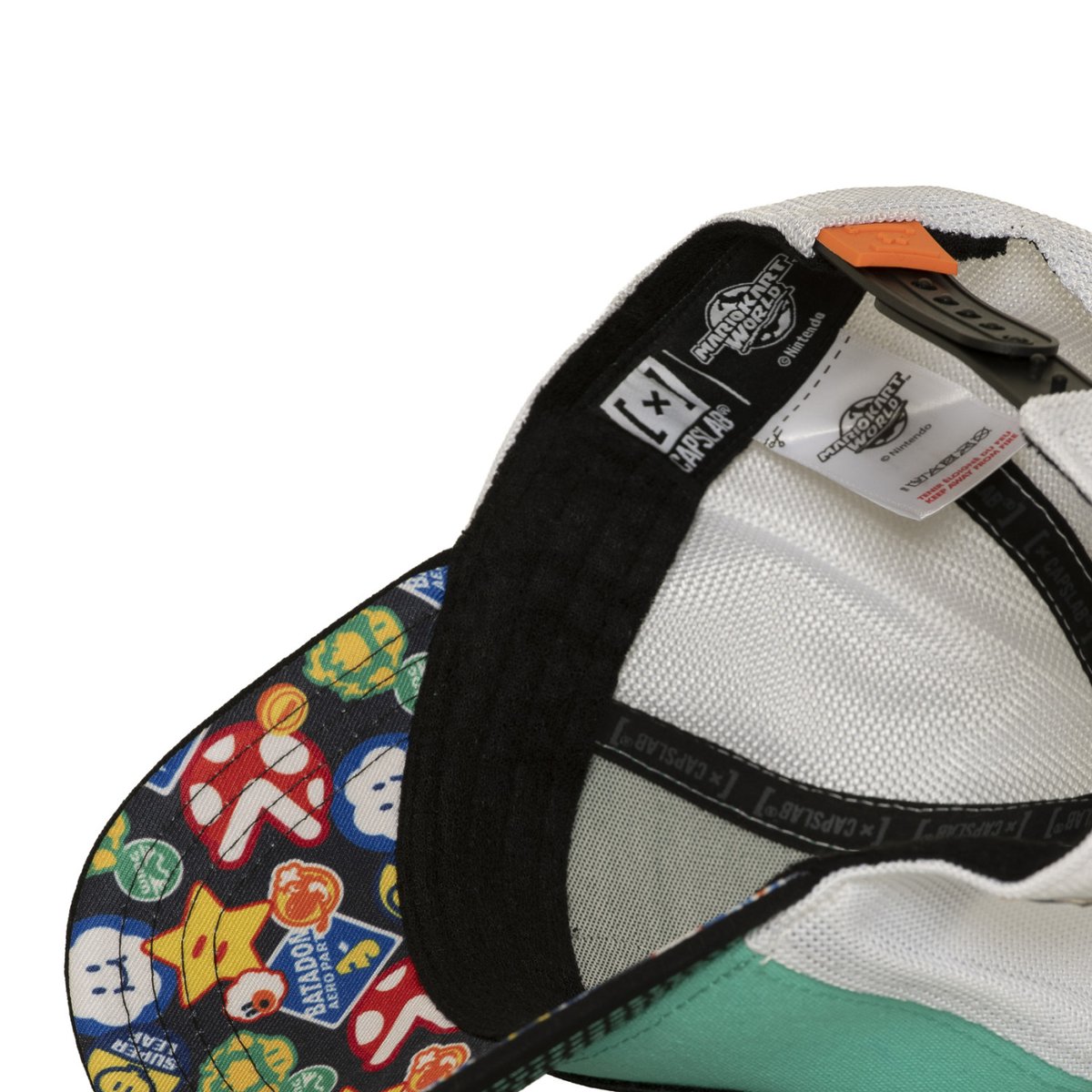 Casquette Trucker Mario Kart vert/blanc/noir/gris, CAPSLAB