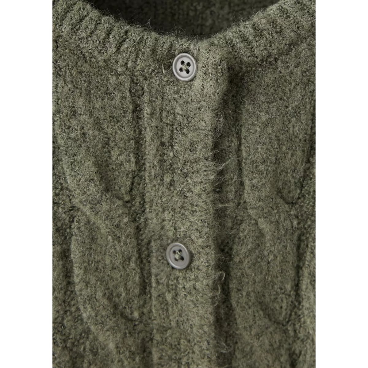Combinaison longue en maille torsadée vert foncé, MANGO BABY