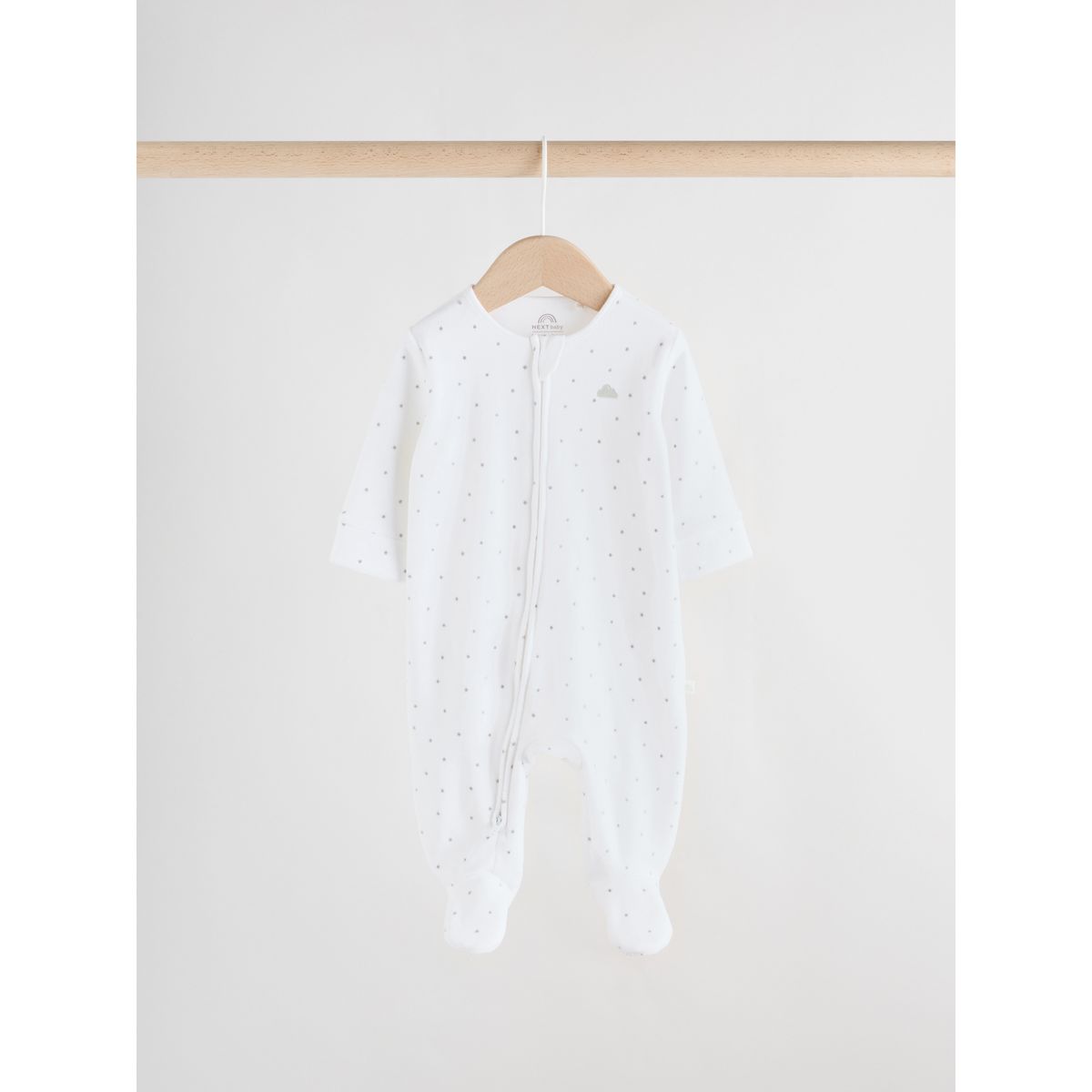 Grenouillère en velours à zip bébé, lot de 2 gris, NEXT