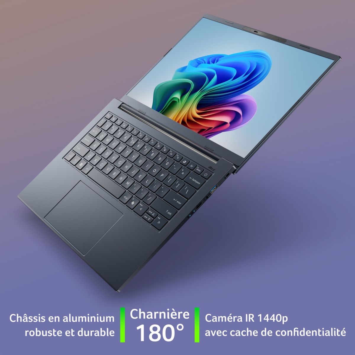 Ordinateur portable Aspire A1411MX21C 14" Snapdragon X 16 Go RAM DDR5 SSD 512 Go souris et sacoche incluses Copilot+PC couleur unique, ACER
