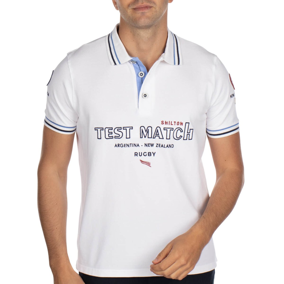 Polo test match ARG/NZ blanc, SHILTON