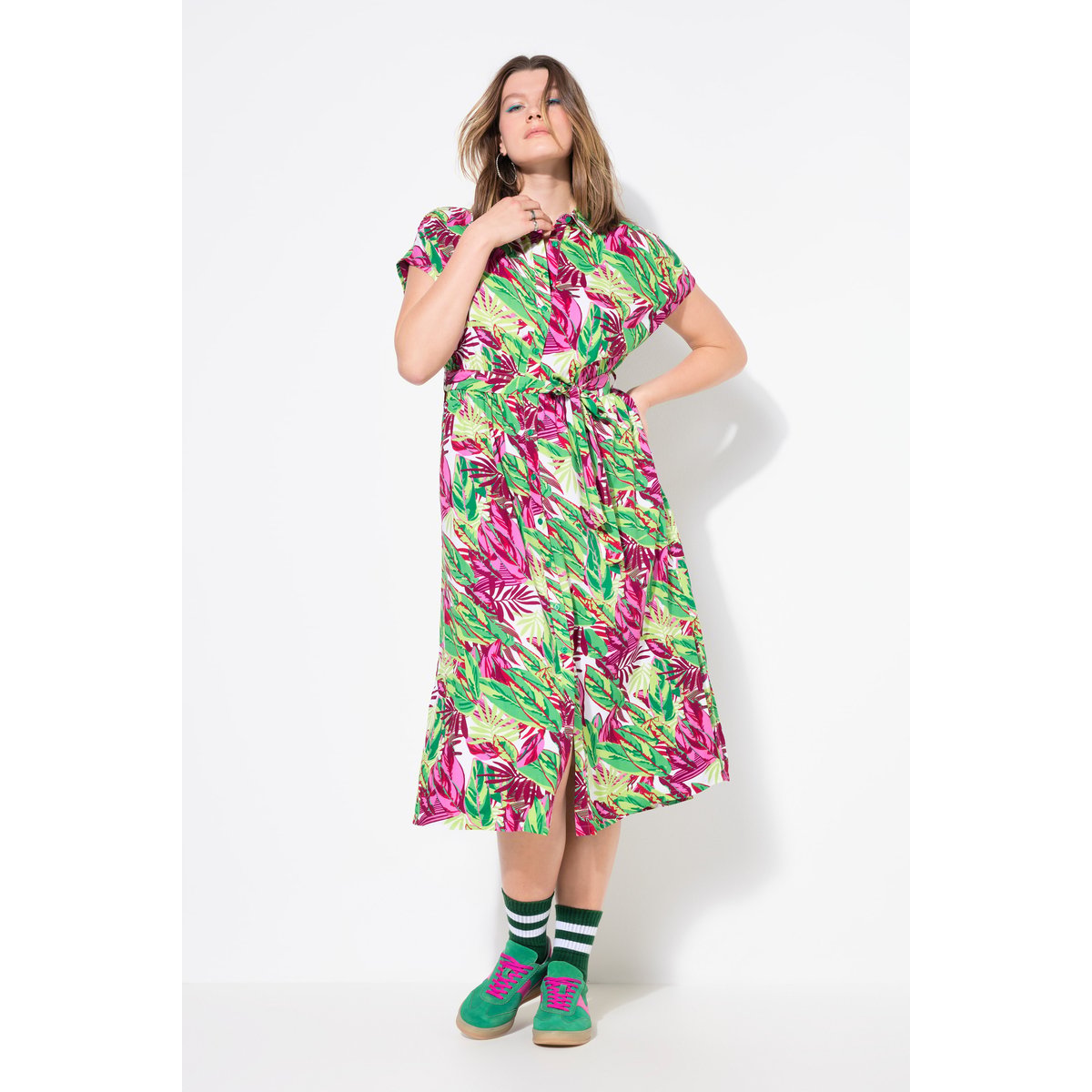 Robe maxi oversize, imprimé jungle vert émeraude, STUDIO UNTOLD