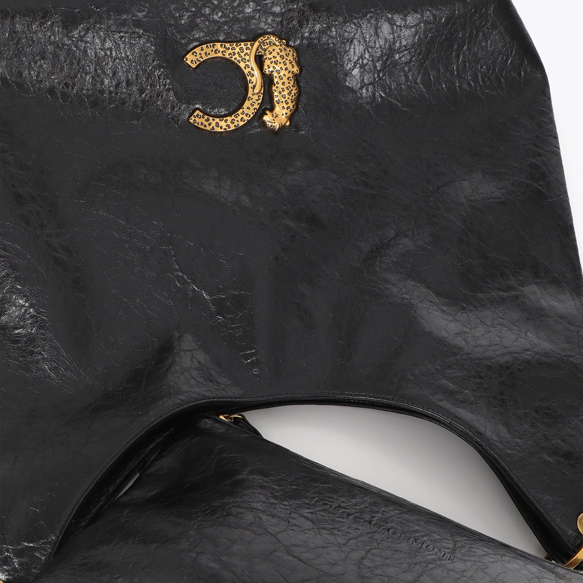 Sac à main tressé à logo métallique noir, LOLA CASADEMUNT