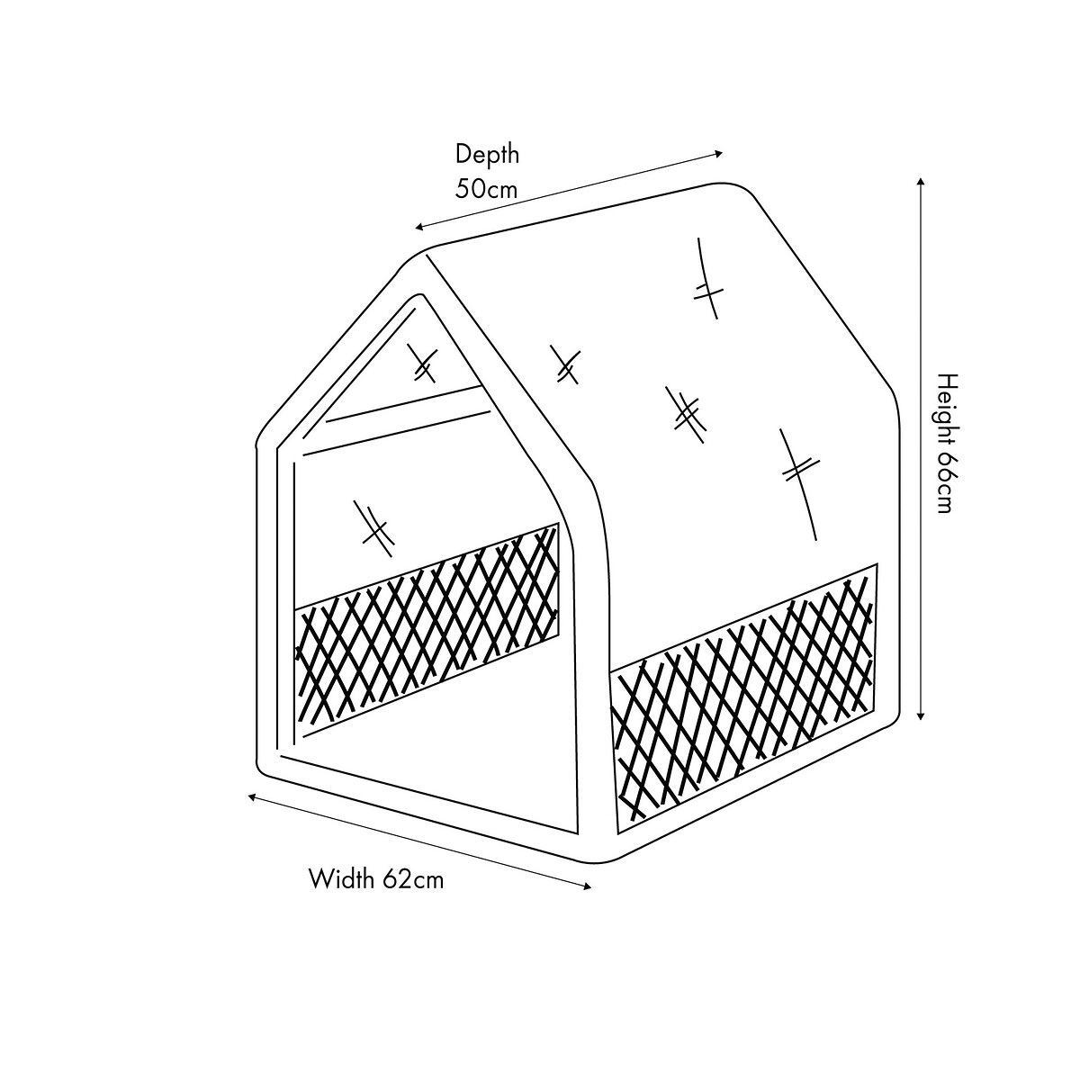 Rattan House Dog Basket grey, ÉDITÉ