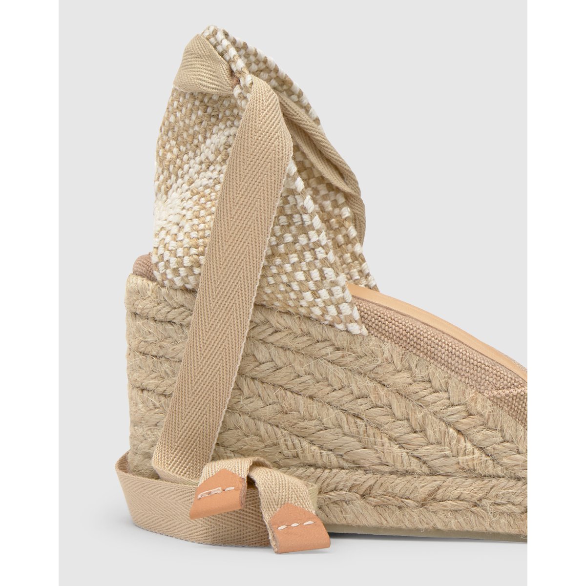 Espadrilles compensées à lacets avec plateforme tressée CARINA PLATFORM sable, CASTANER