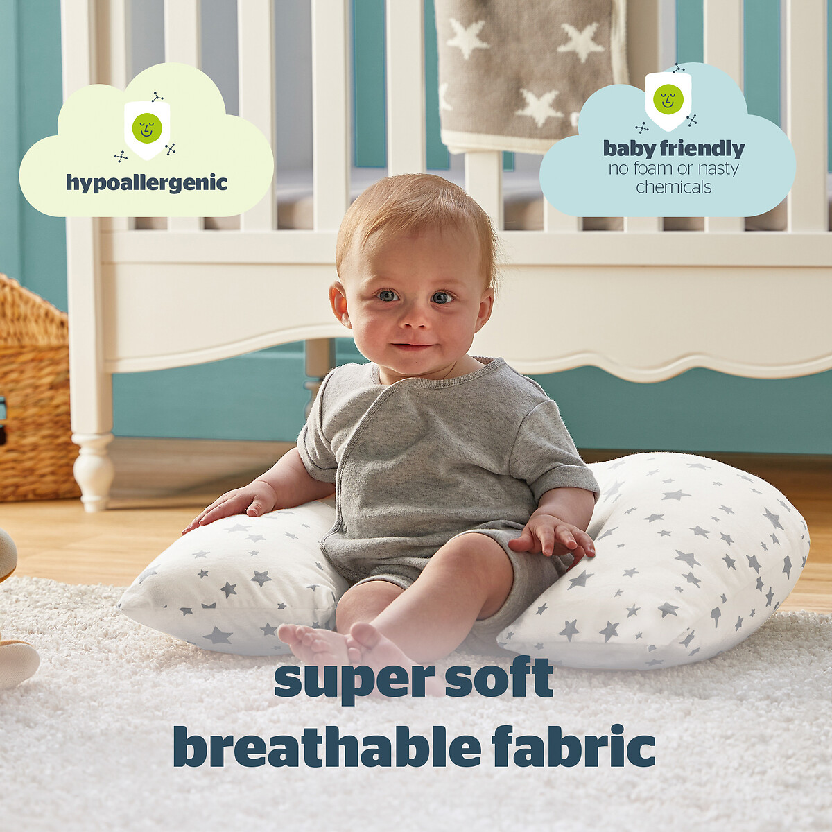 Safe Nights Grow with Me Pillow grey, SILENTNIGHT