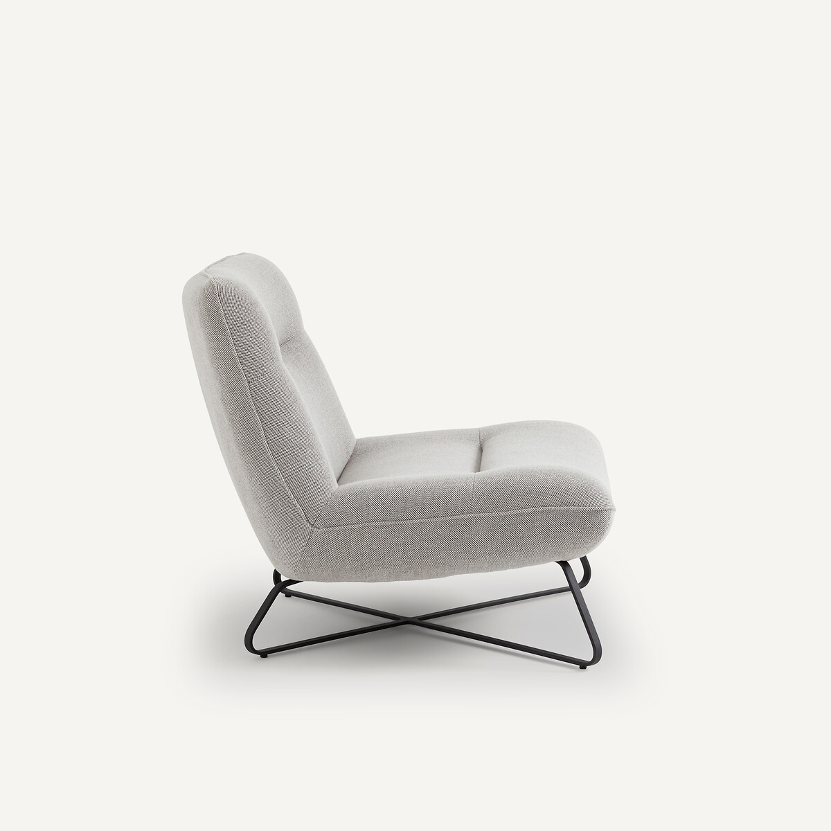 Fauteuil tissu natté chiné, Helma gris clair, AM.PM