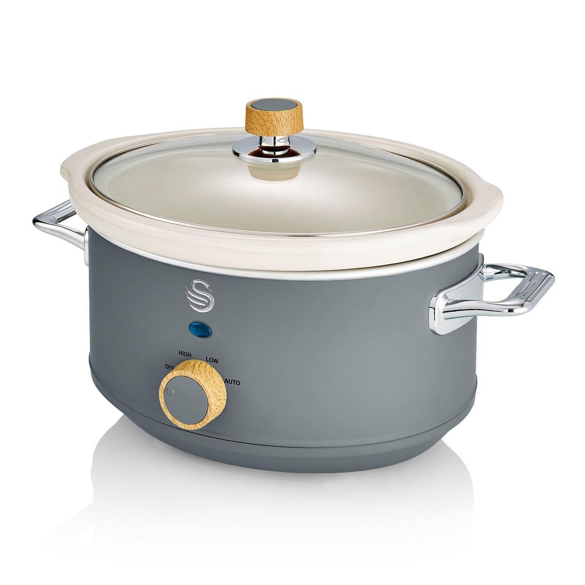 Nordic 3.5L Slow Cooker - SF17021 grey, SWAN