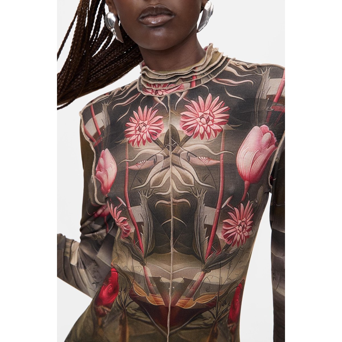 Robe longue imprimée noir, DESIGUAL