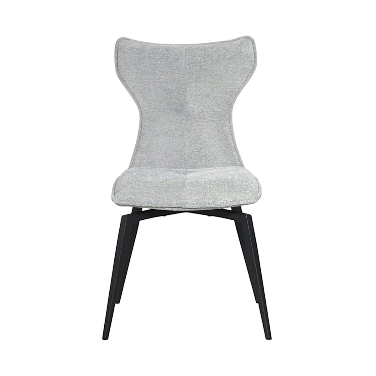Chaise grise pivotante en velours avec passepoil (lot de 2) LOMBARDIE gris, PIER IMPORT