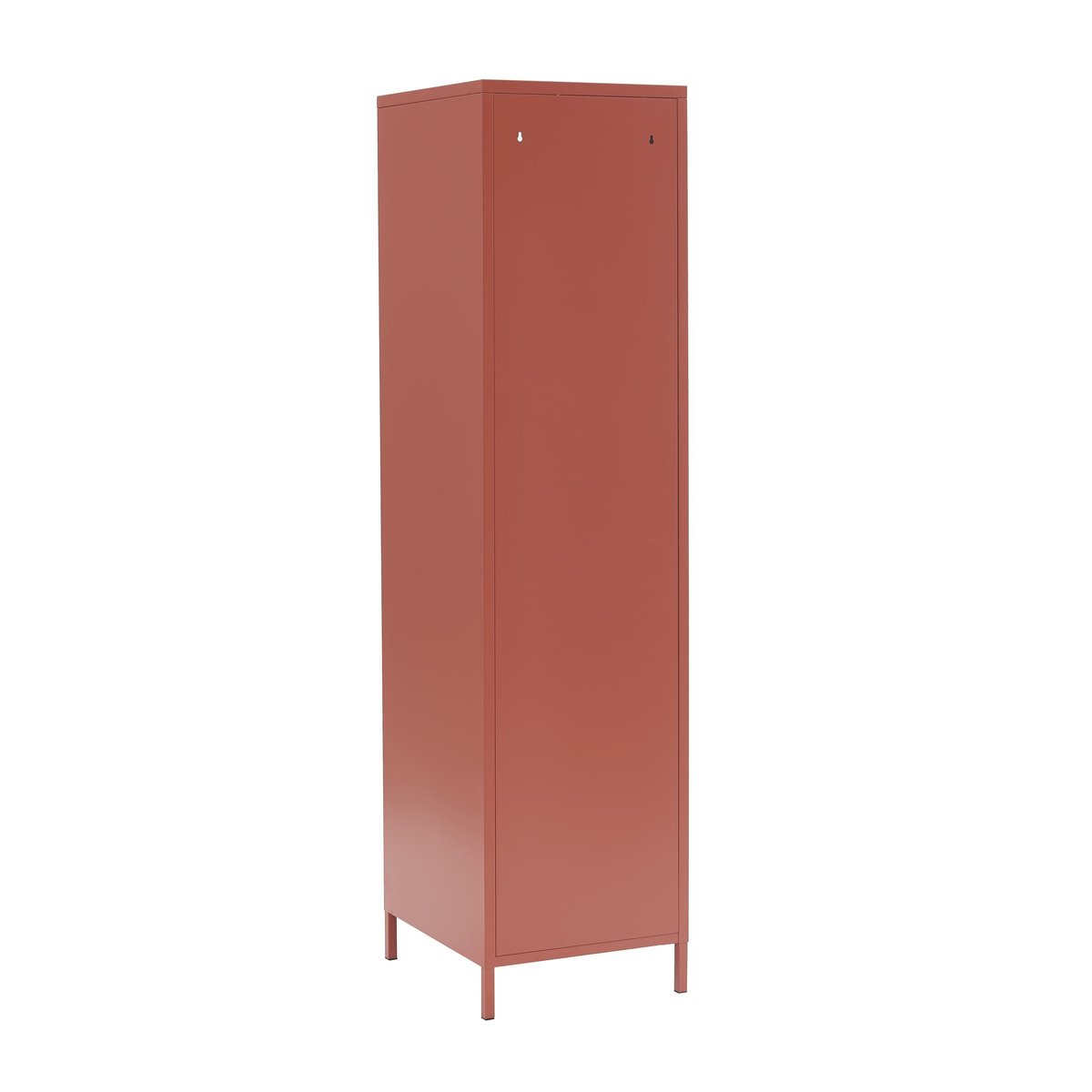 Vestiaire en acier et porte en verre cannelé terracotta / tcx 18-1434, PANTONE