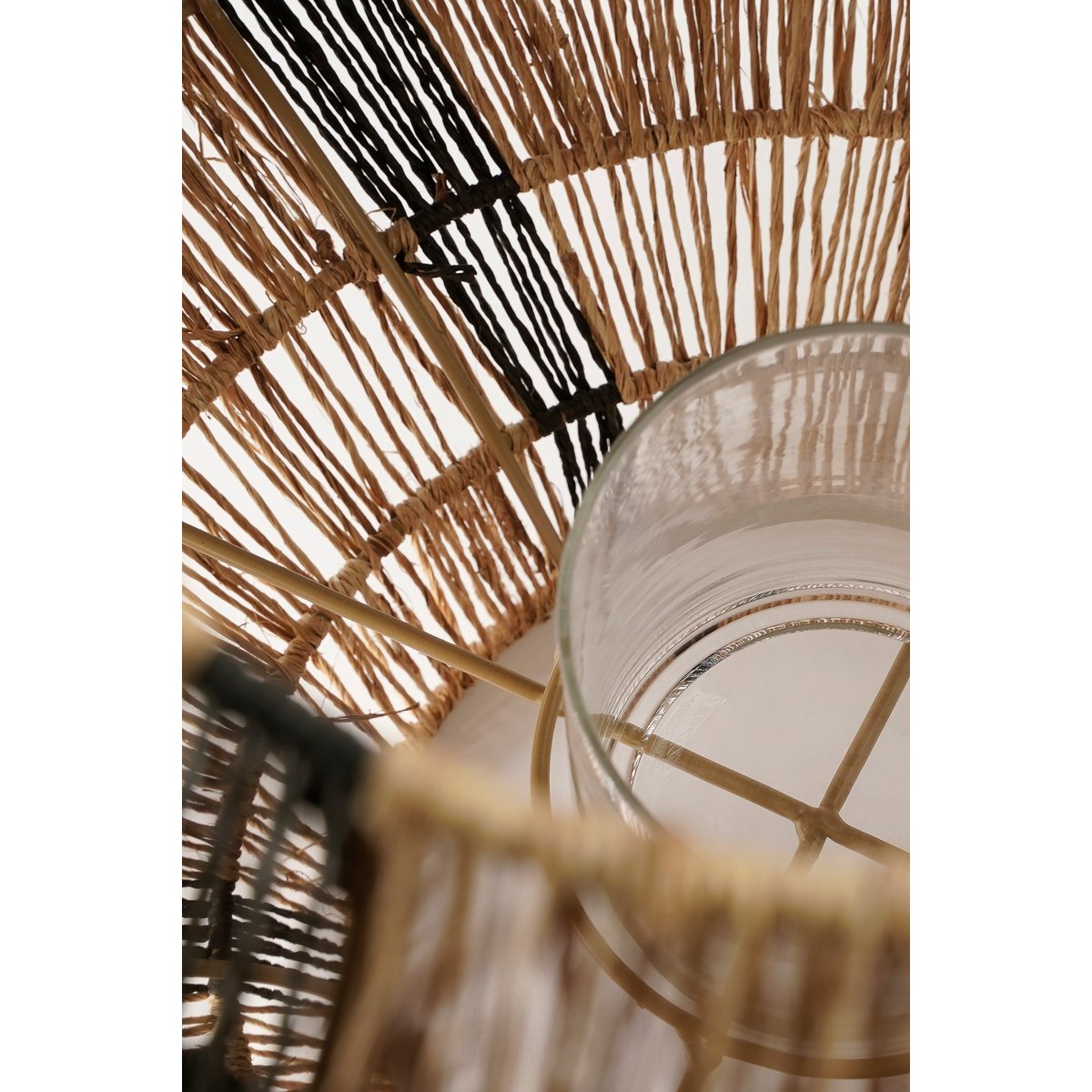 Lanterne en jute tressée H36 cm LILIANO noir, MICA DECORATIONS