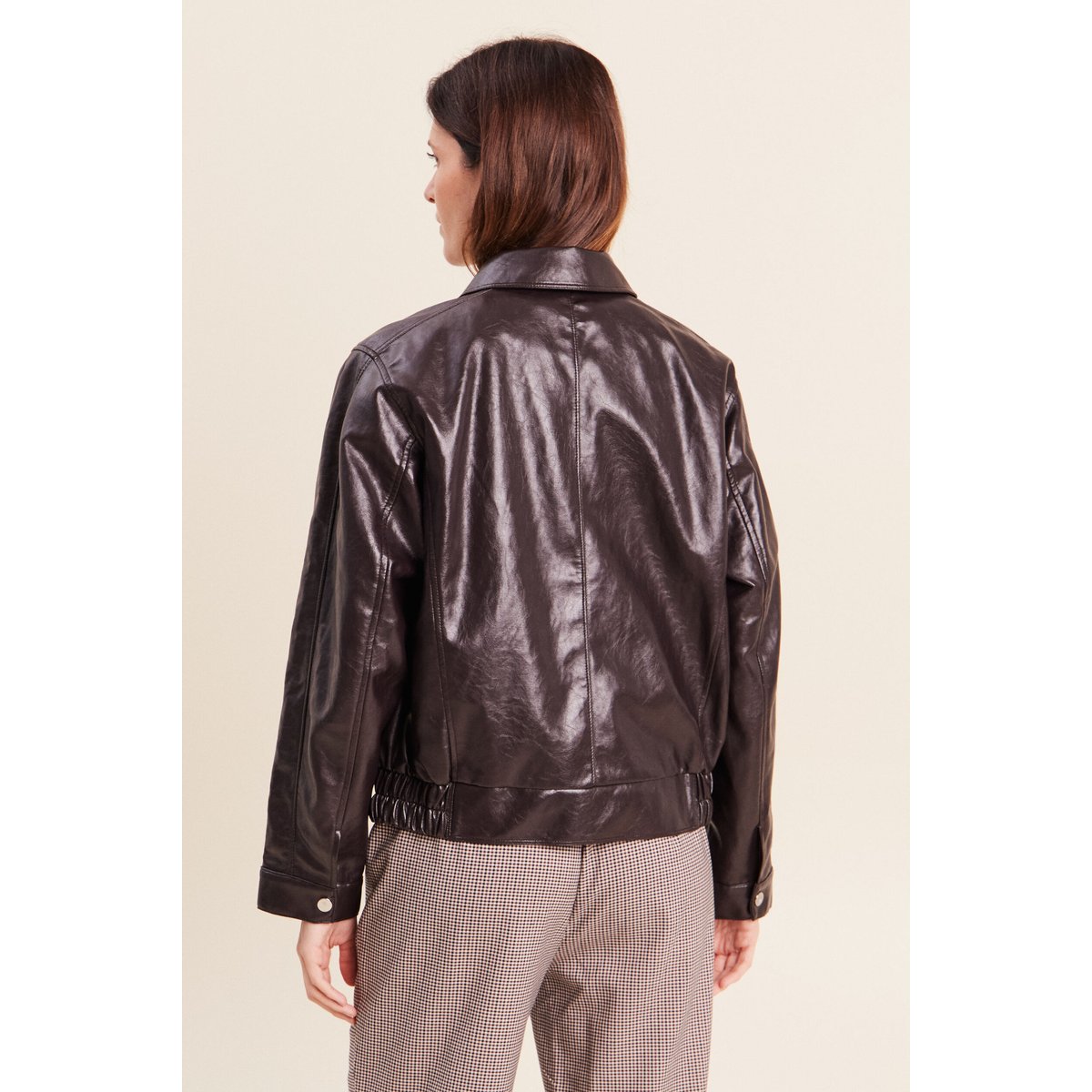 Blouson col montant capuche amovible marron, BREAL