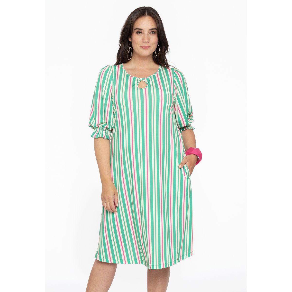 Robe avec rayures vert, YOEK