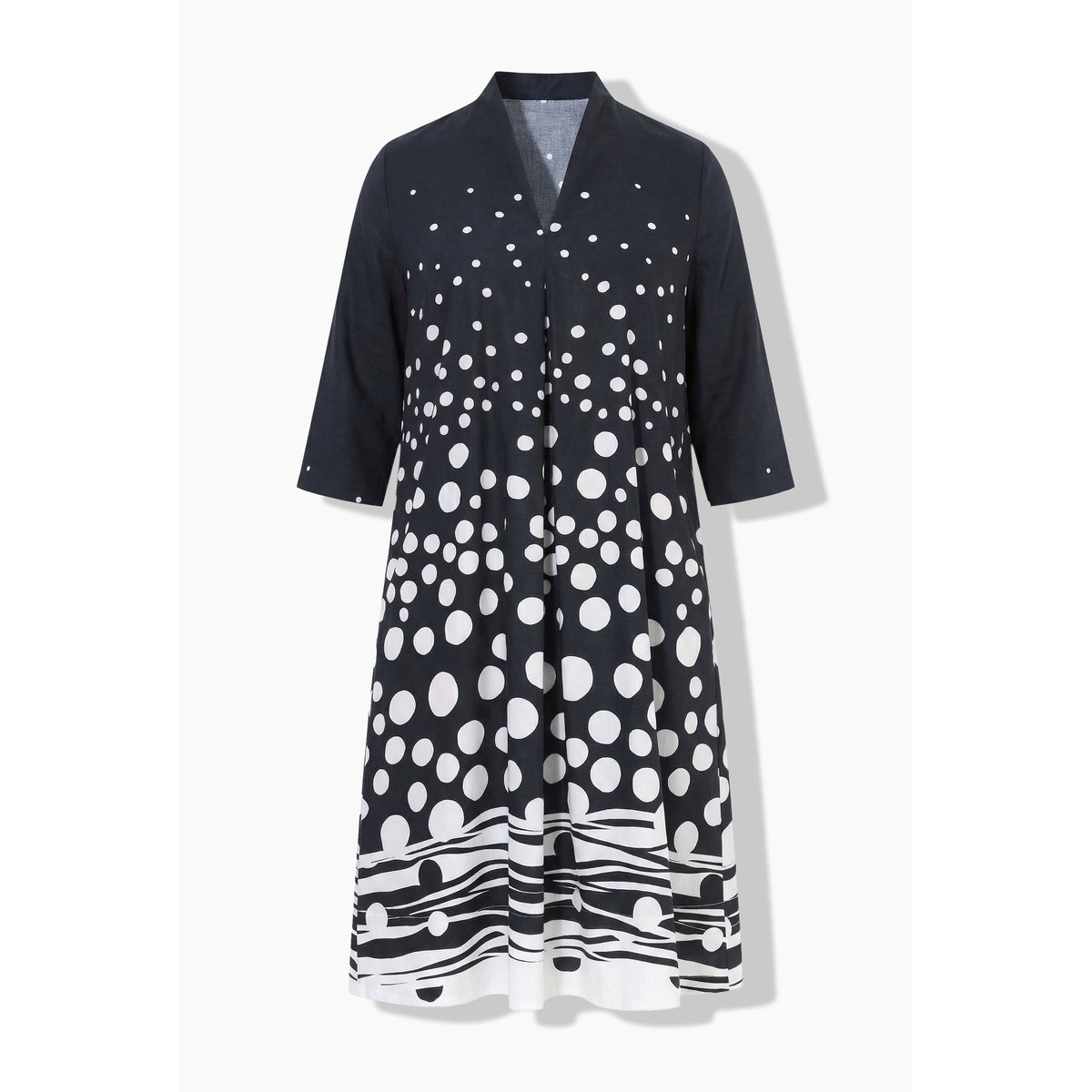 Robe midi en lyocell à pois, coupe évasée noir, ULLA POPKEN