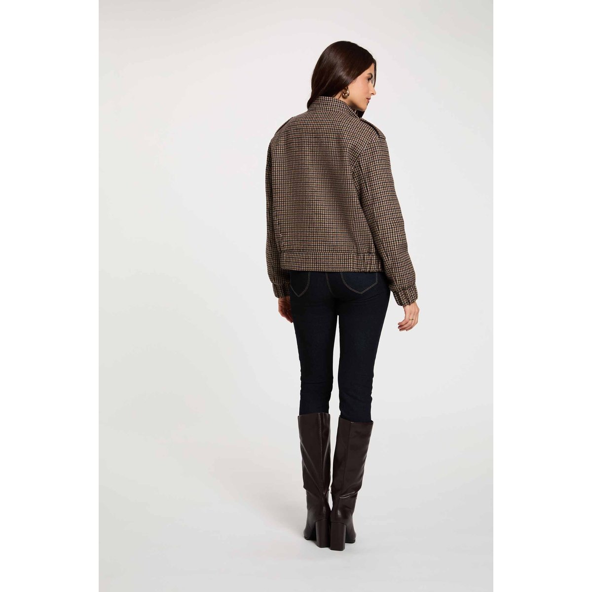 Blouson tweed col mao multicolore, MORGAN