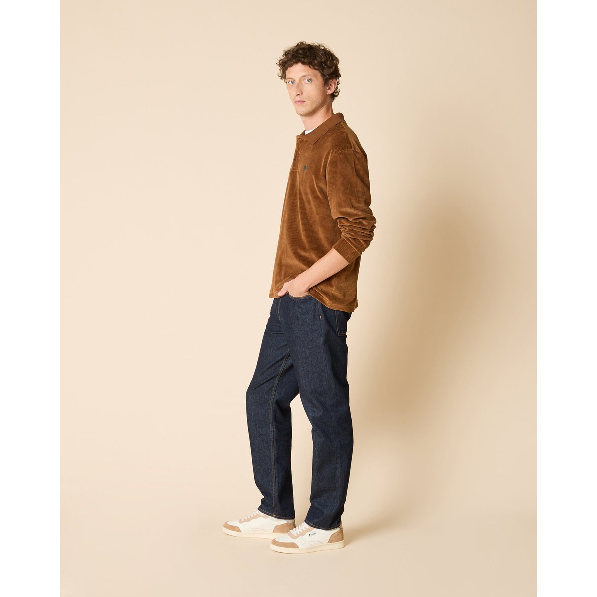 Polo en maille camel, FAGUO