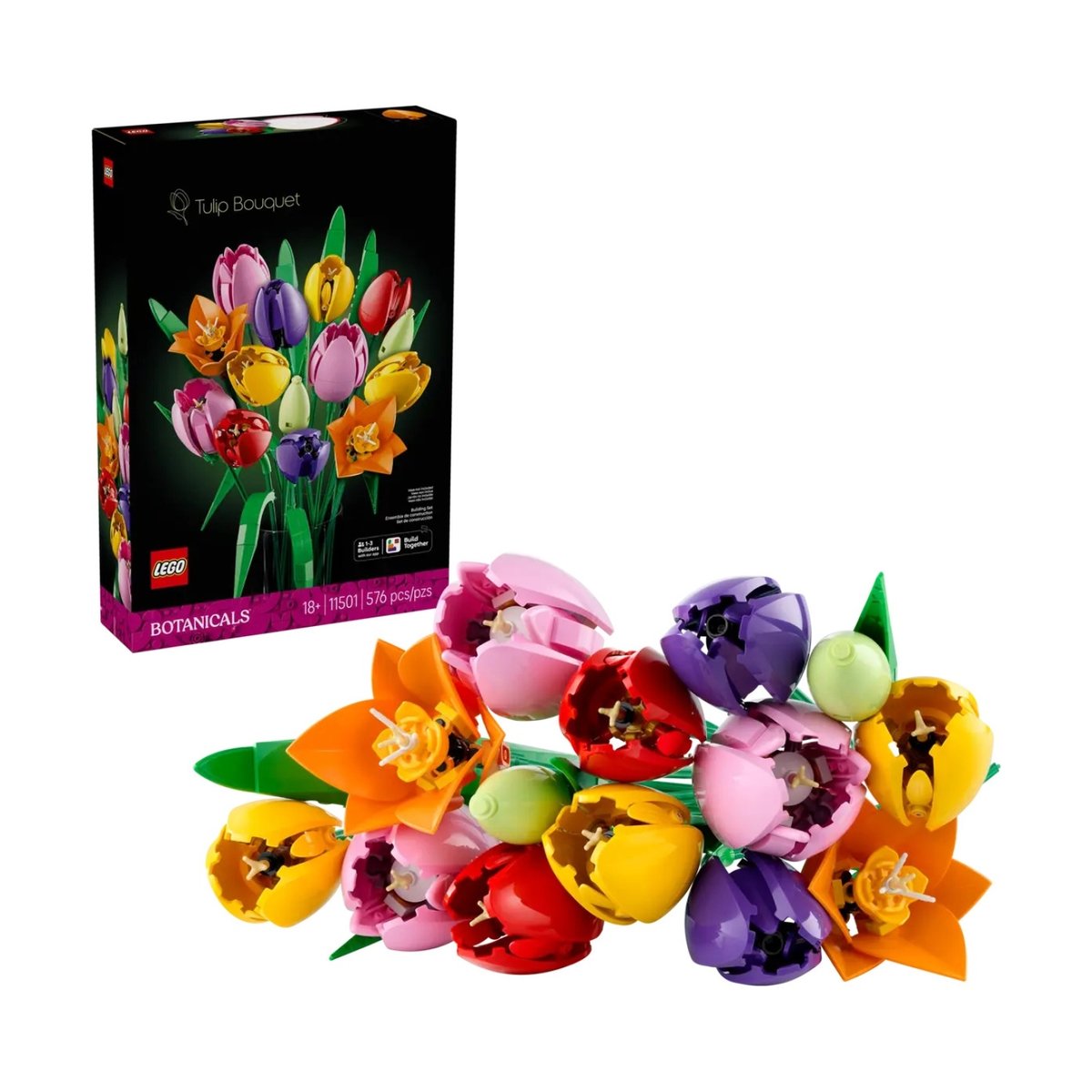The Botanical Collection Le bouquet de tulipes multicolore, LEGO