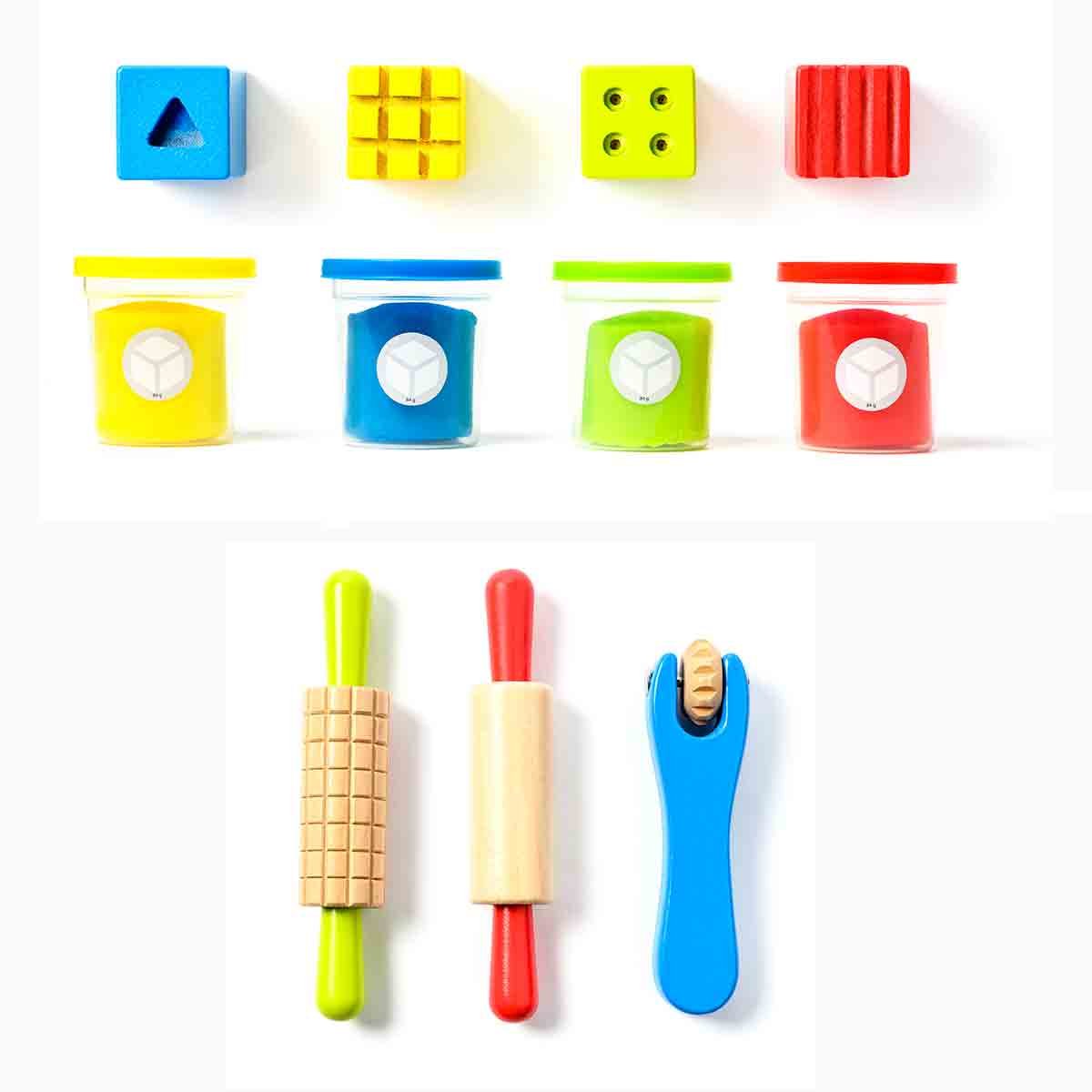 Coffret de pâte à modeler en bois blanc, OXYBUL 