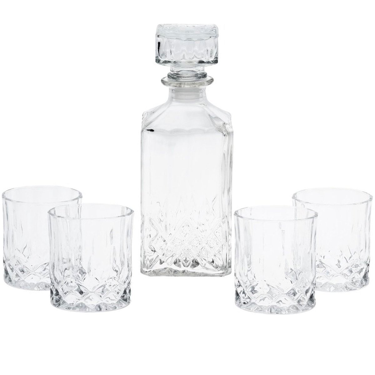 Coffret Whisky - 1 Carafe à Whisky + 4 Verres  Whisky transparent, WADIGA