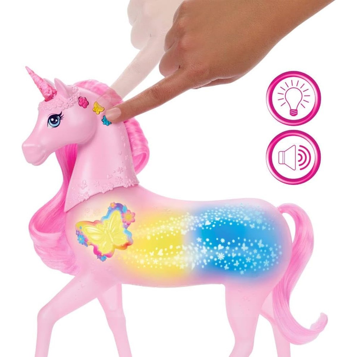 -Licorne SonseEt Lumières rose, MATTEL