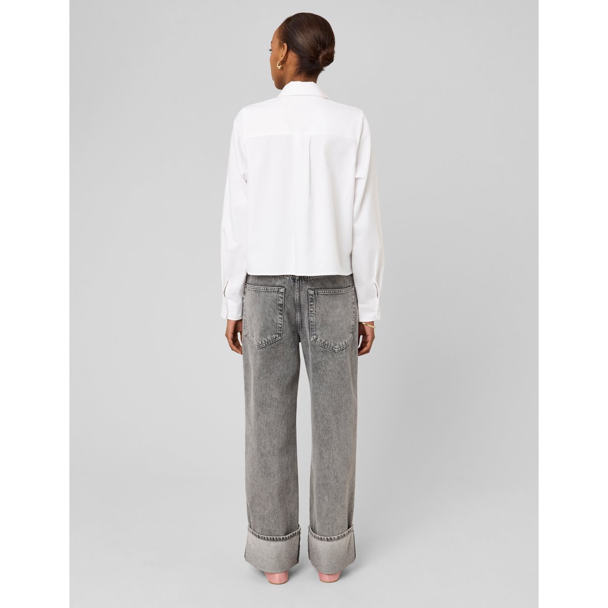 Chemise courte unie blanc, BZB