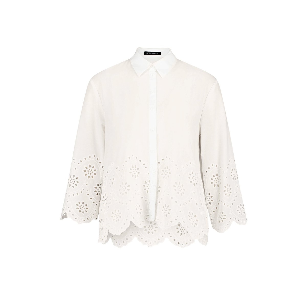 Chemisier en dentelle à bords fantaisie blanc, BETTY BARCLAY