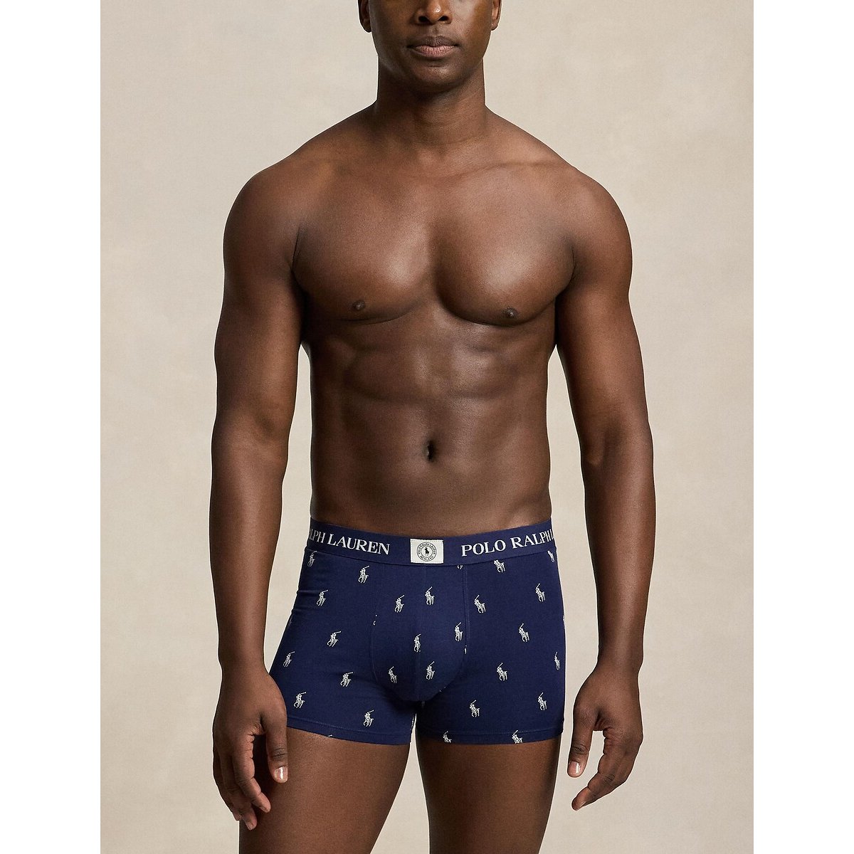 Lot de 3 slips-boxers classiques en coton stretch marine + blanc + marine, POLO RALPH LAUREN