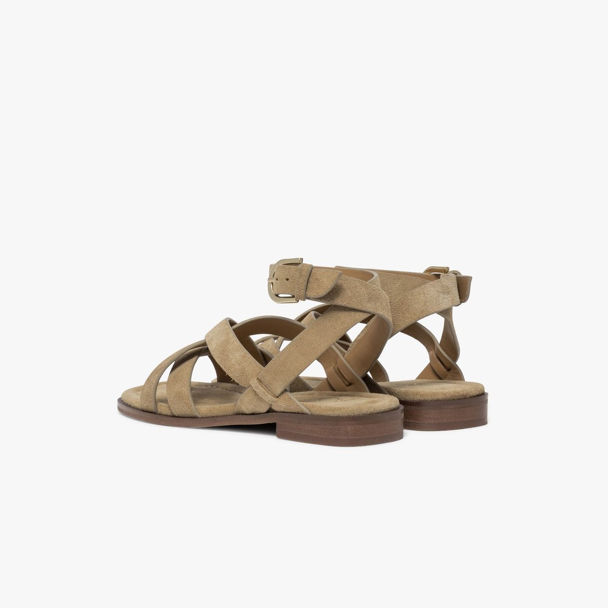 Sandale Plate en cuir NANCY beige sable, BOCAGE