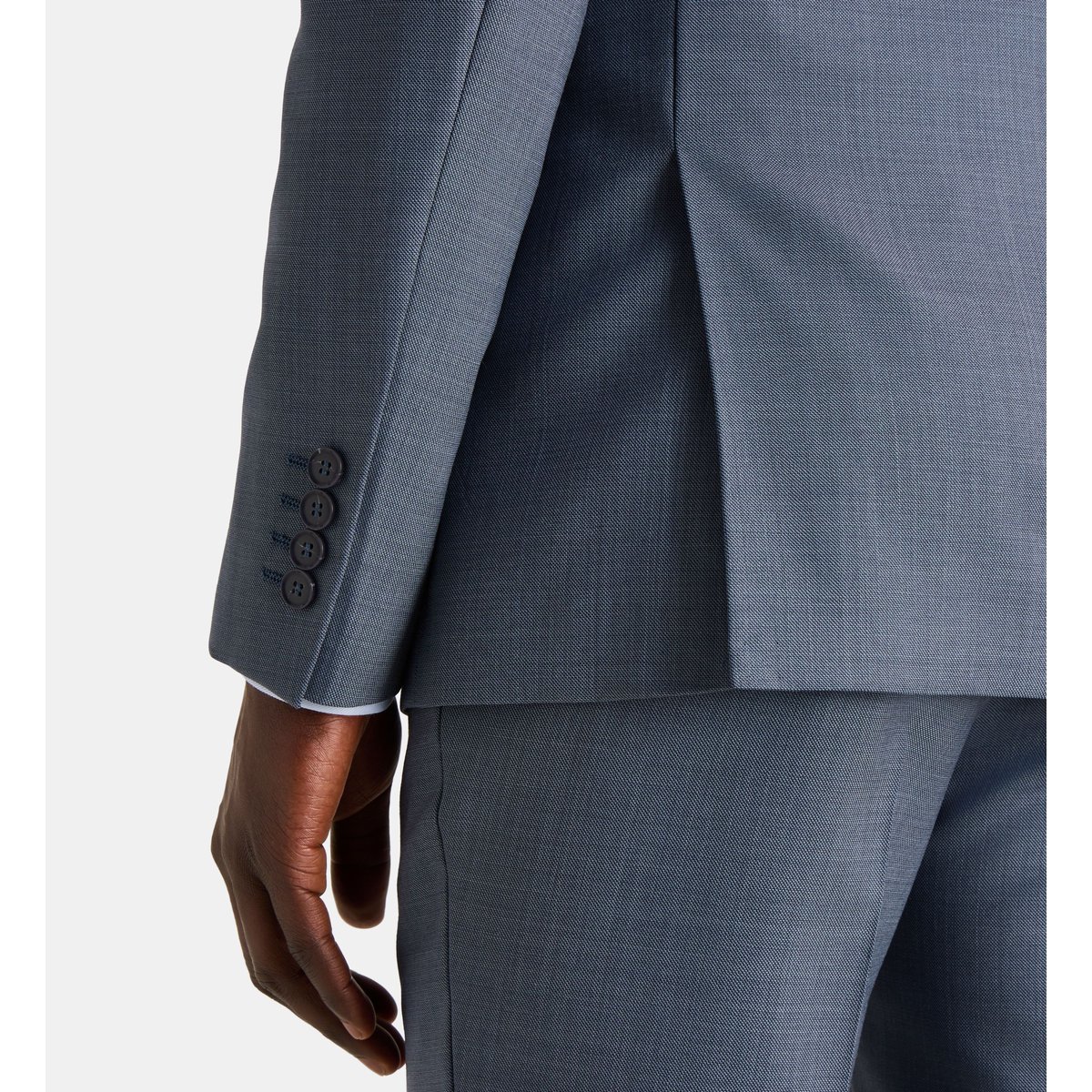 Veste de costume albino en laine bleu foncé, COMPTOIR GL