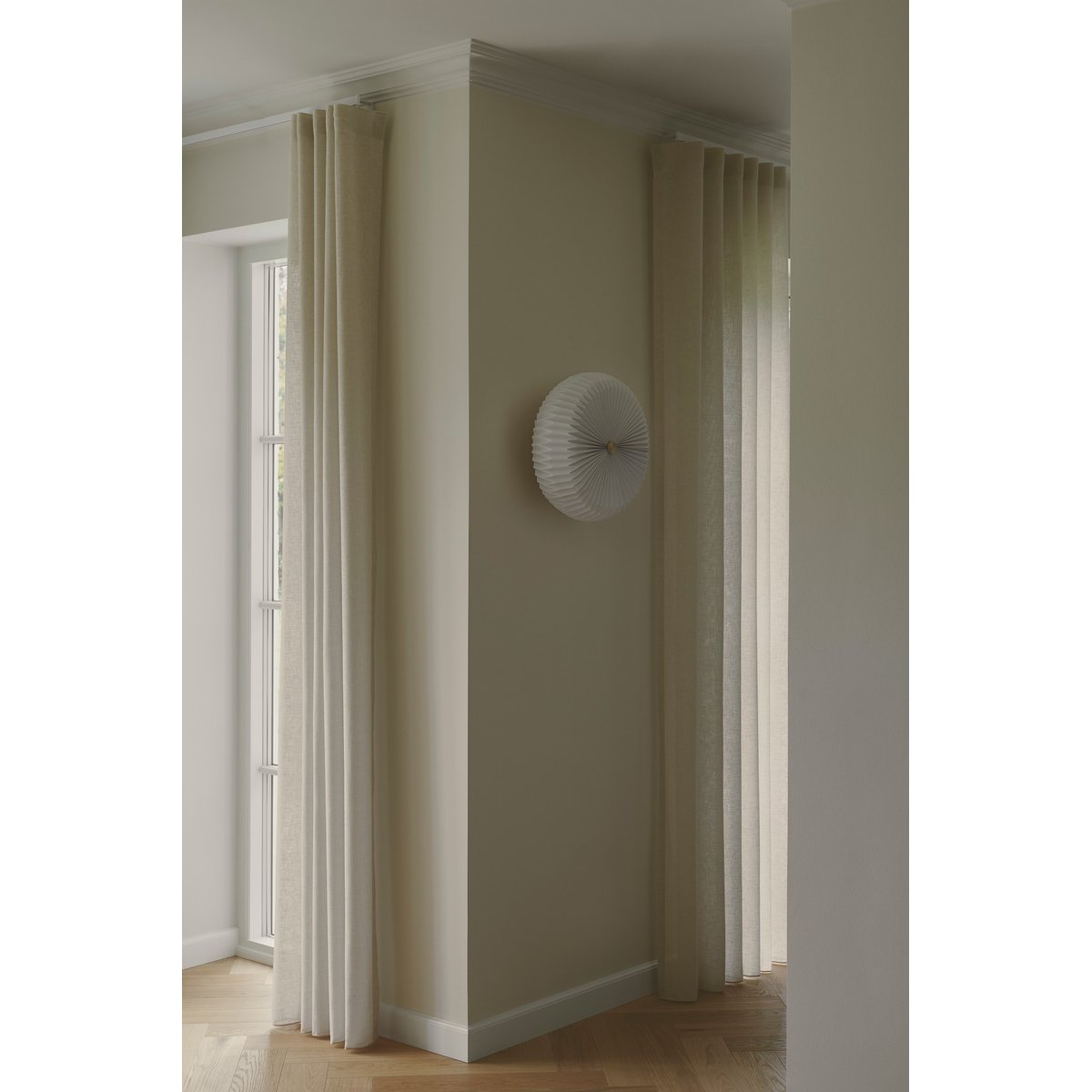 Plafonnier rond en papier, BELLOY 40 blanc, NORDLUX