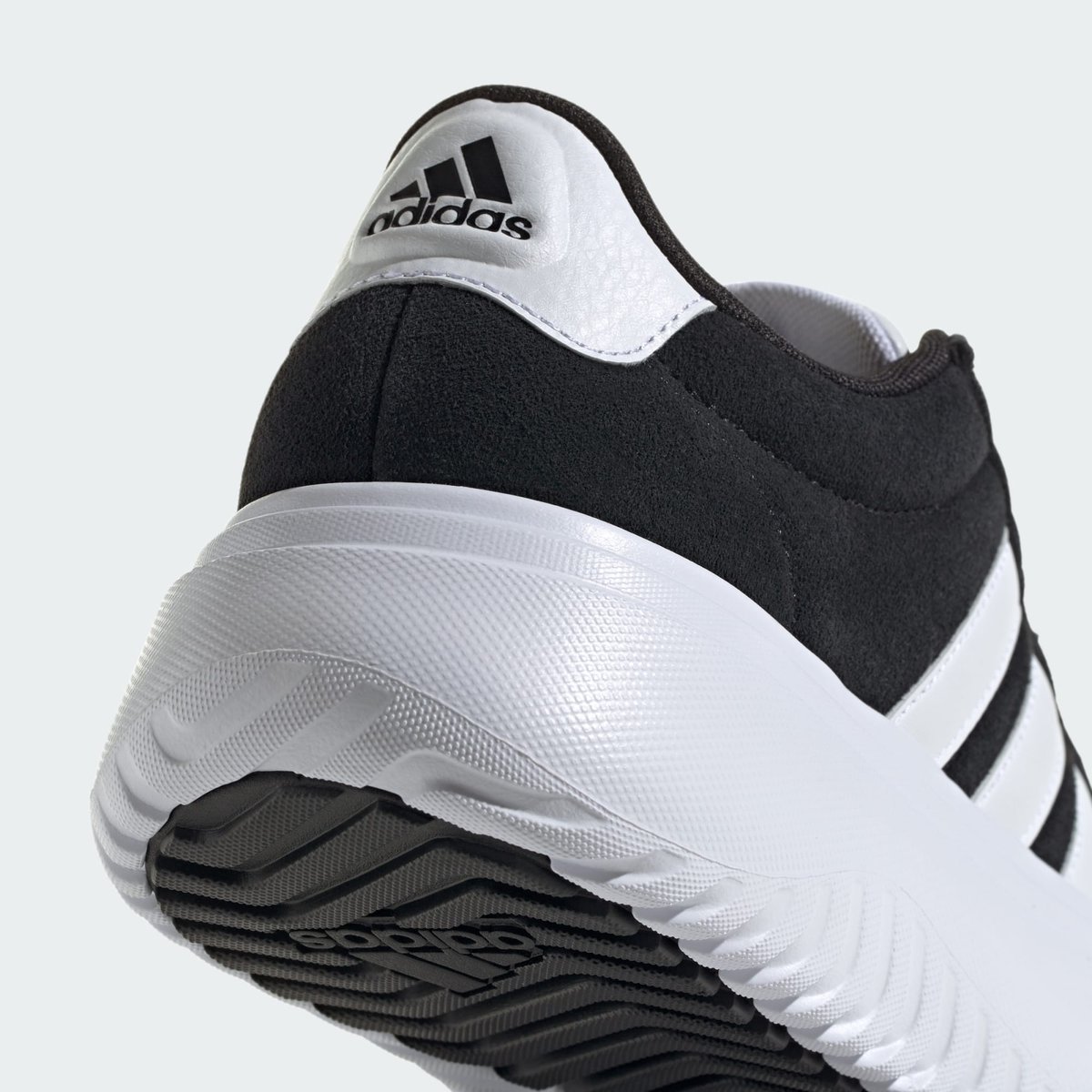 Baskets cuir Grand Court Platform Suede noir/blanc, ADIDAS SPORTSWEAR