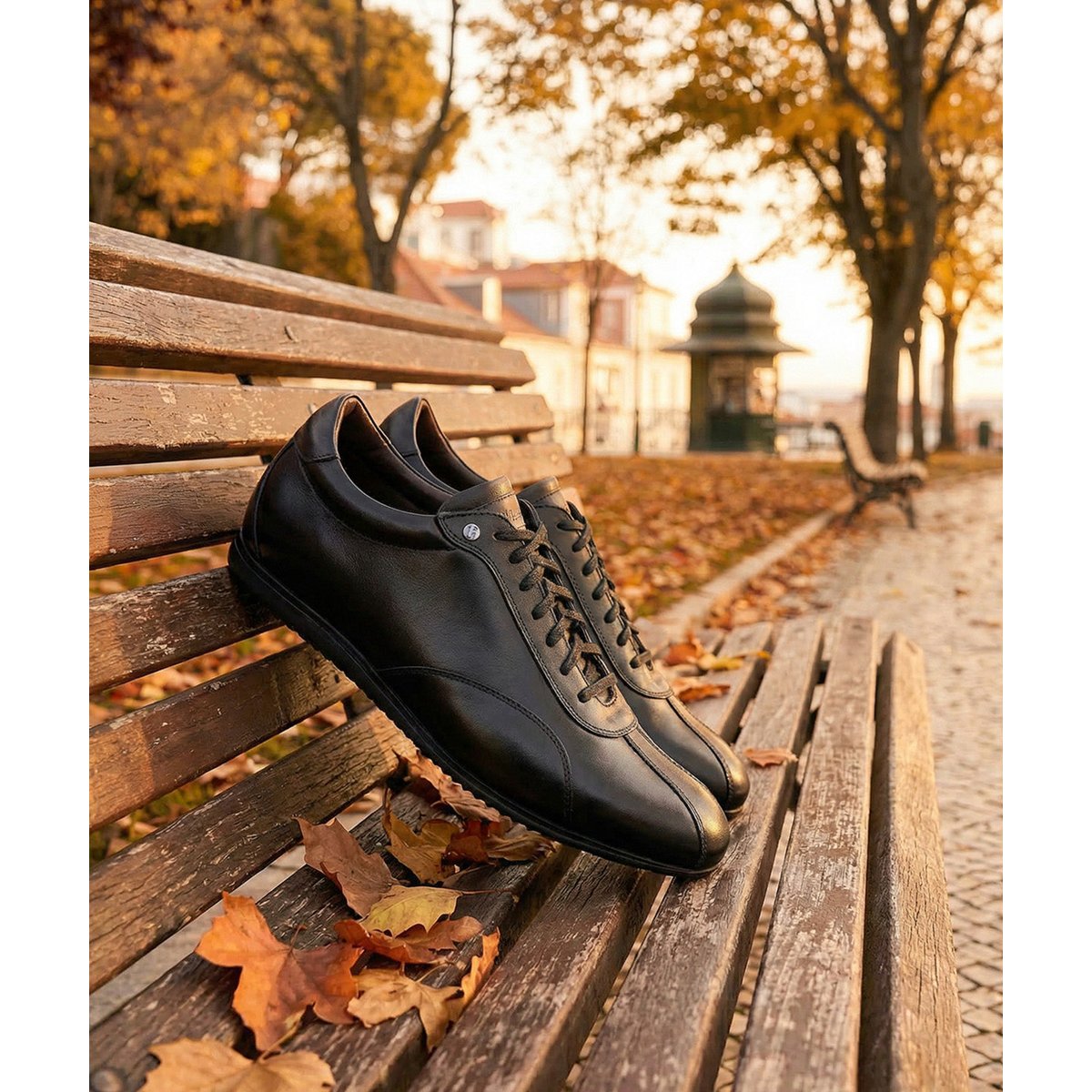 Sneakers cuir COPAN noir, FINSBURY