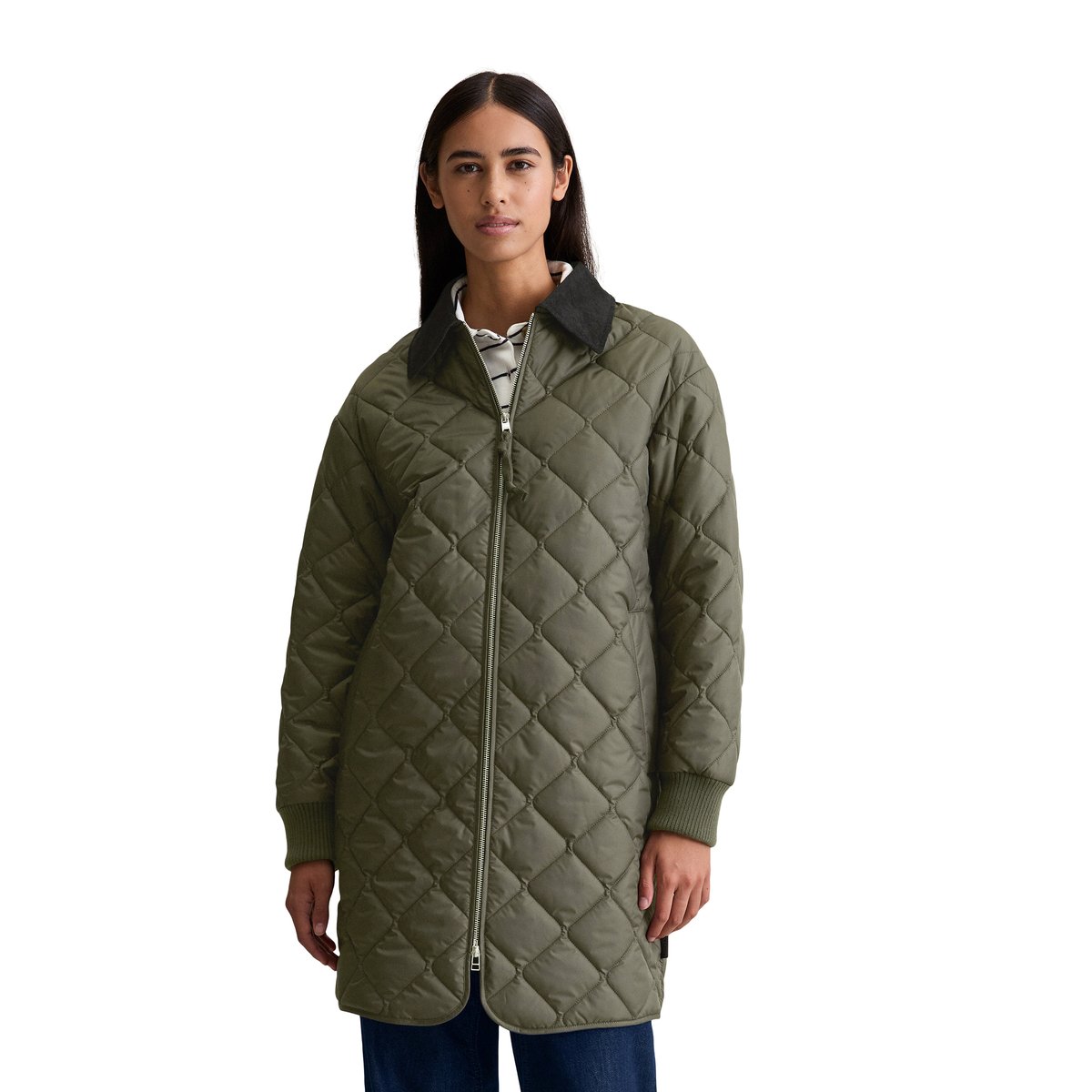 Manteau matelassé léger relaxed en polyester recyclé noir, MARC O’POLO DENIM