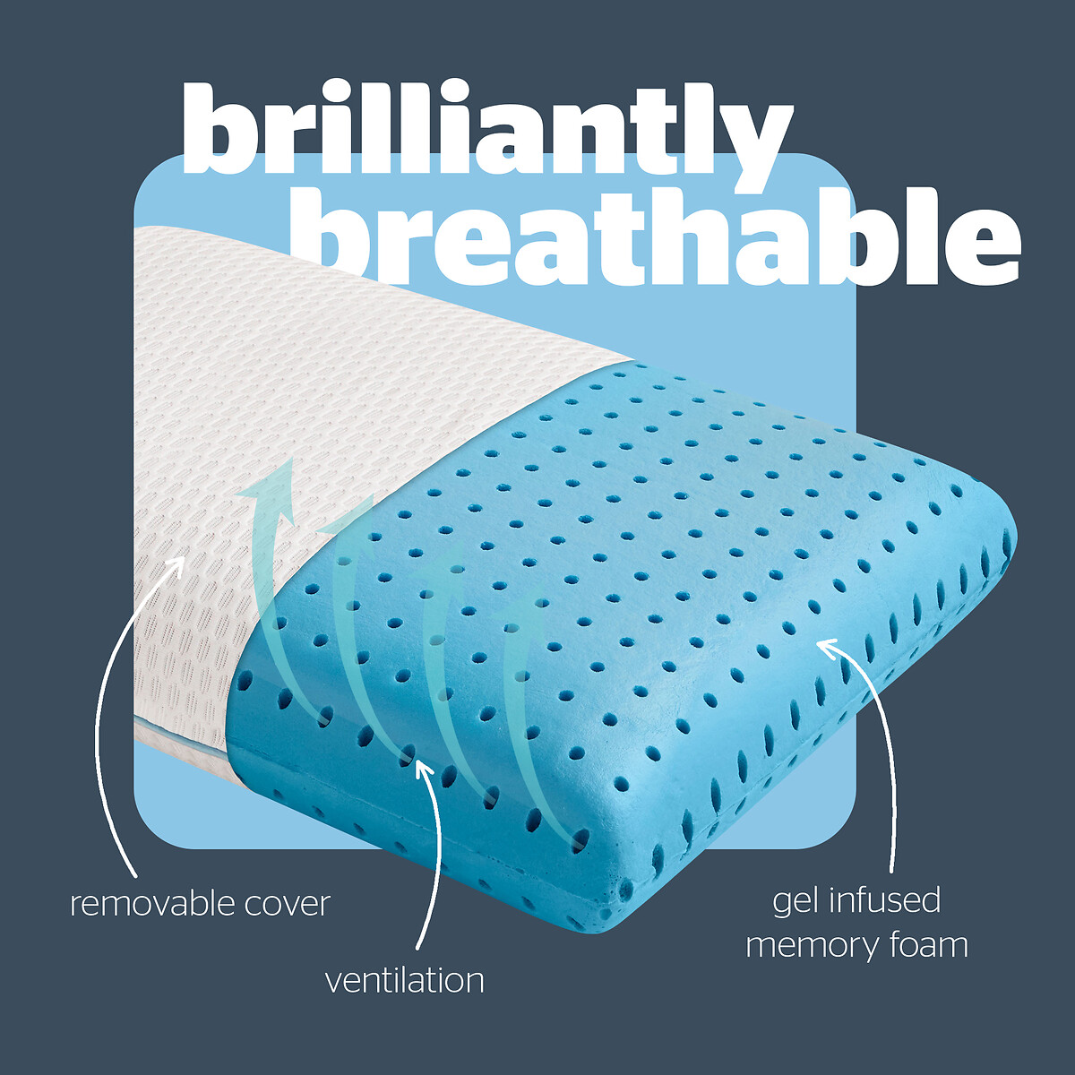 Impress Cooling Memory Foam Pillow white, SILENTNIGHT