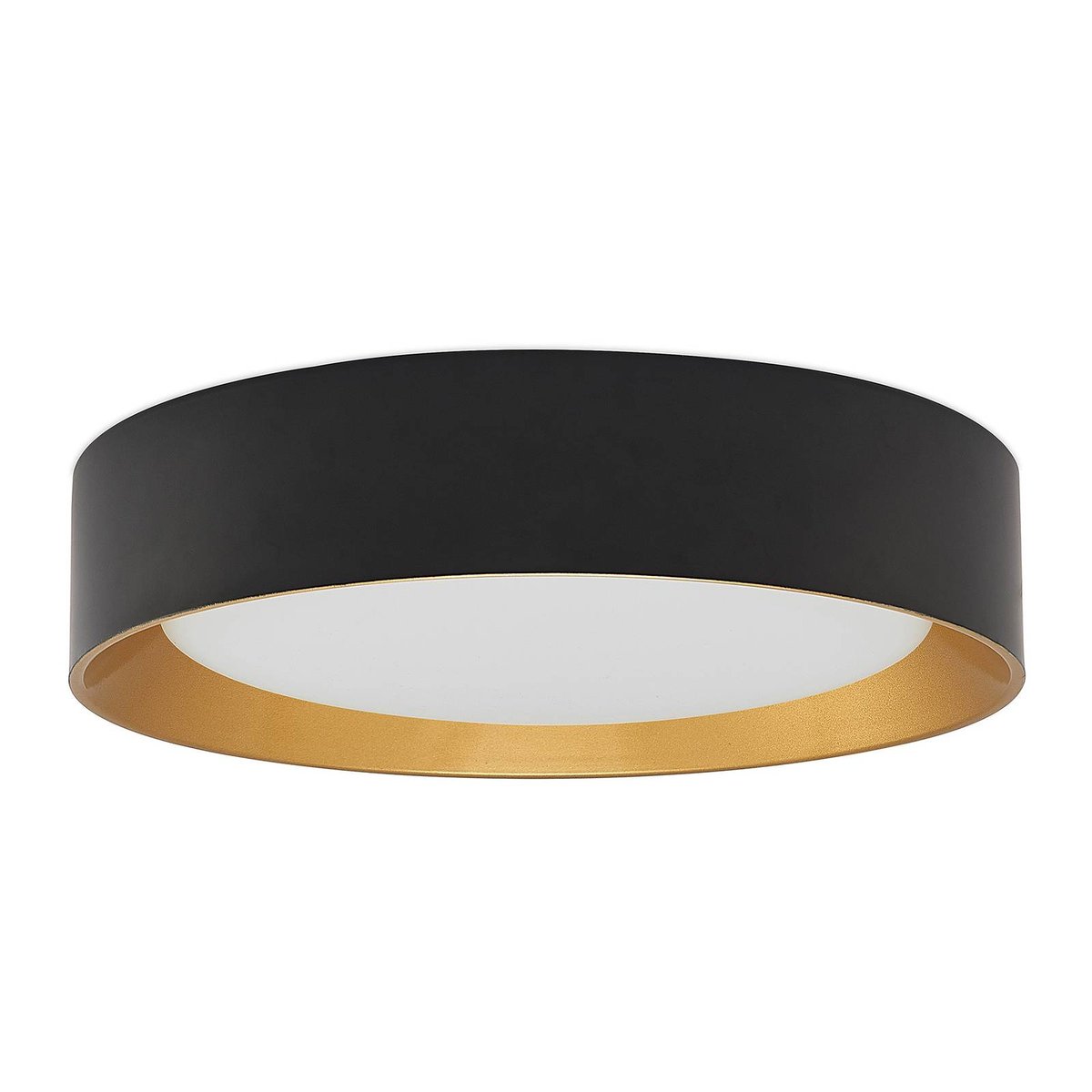 Plafonnier en aluminium moderneLED, Kambia noir, doré, LINDBY
