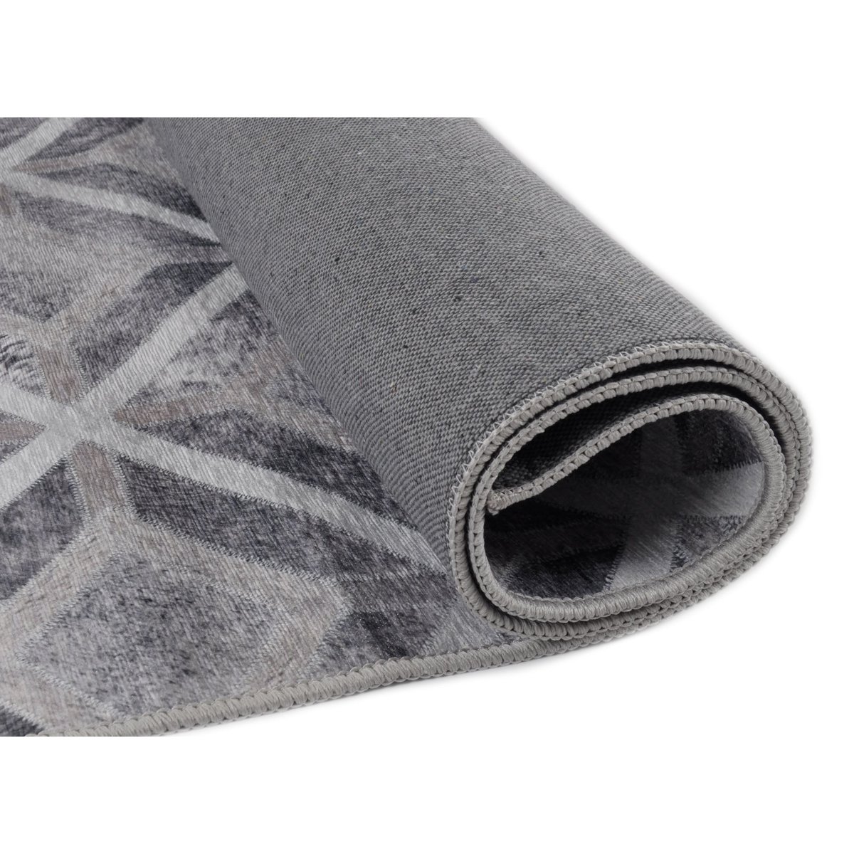 Tapis imprimé Serena, aspect cuir, plat gris, GINO FALCONE