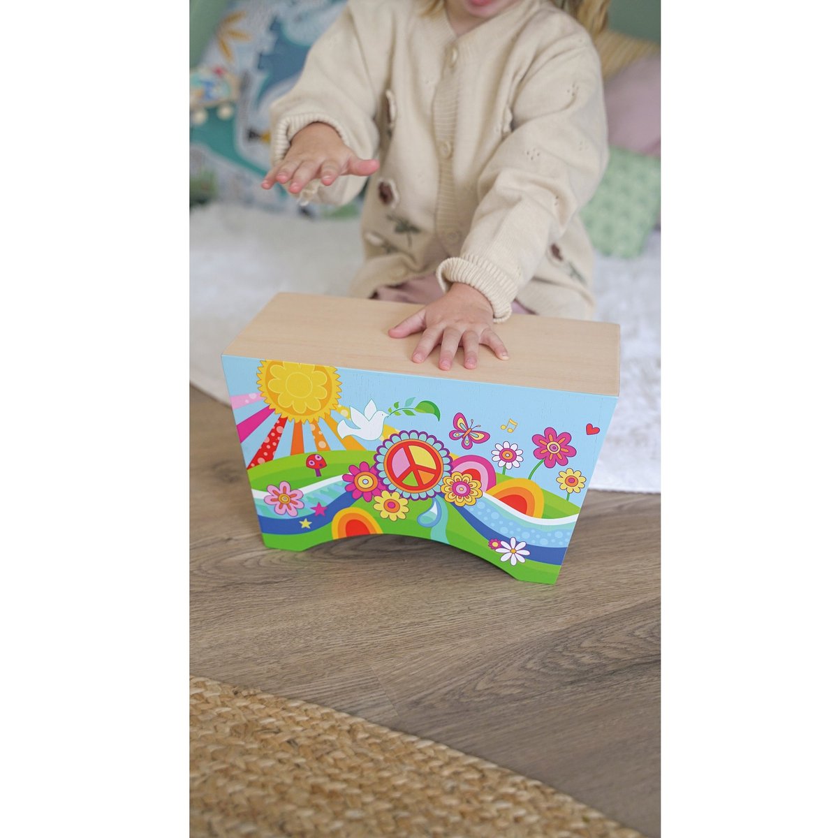 Cajon Flower Power bleu, GOKI