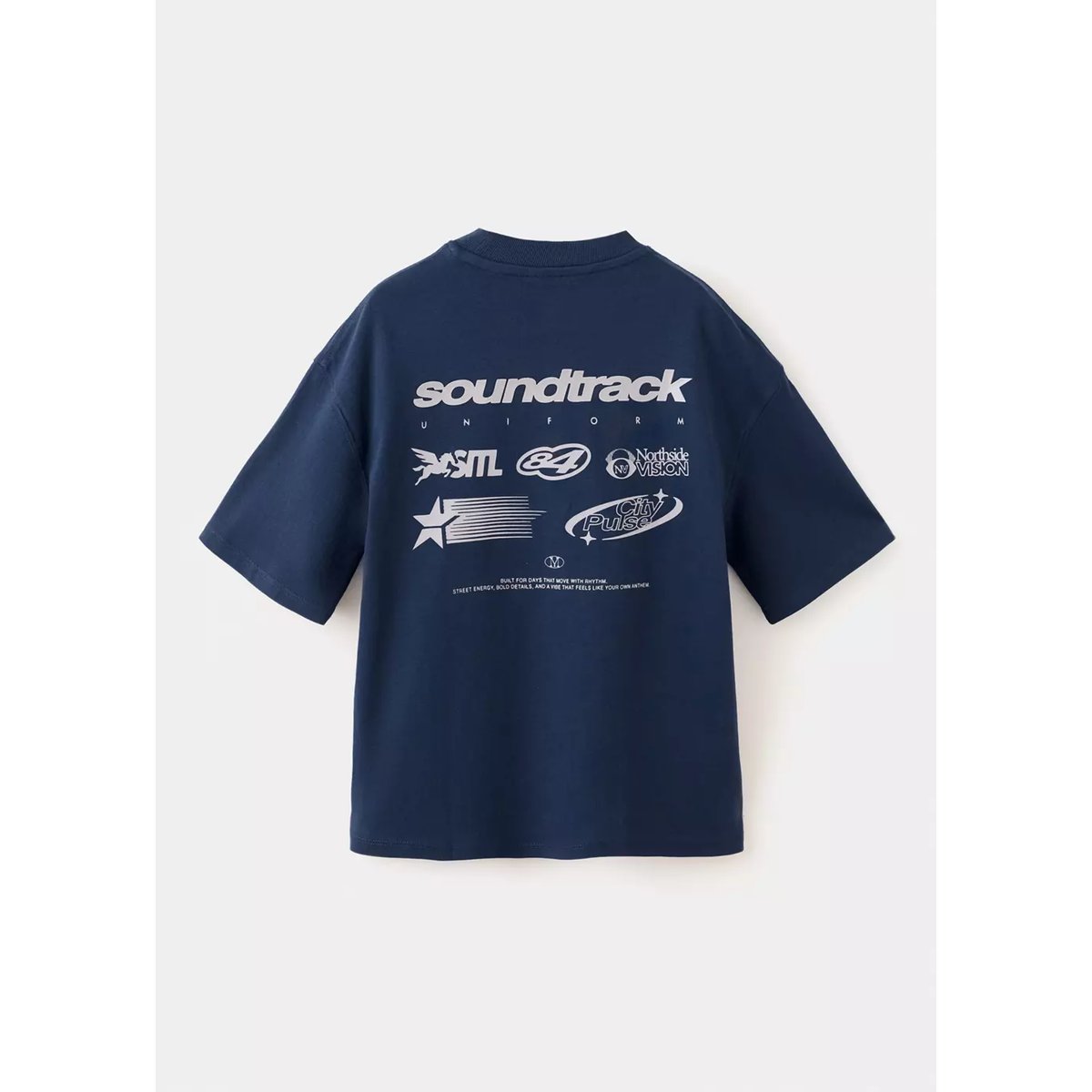 T-shirt oversize détails imprimés bleu marine, MANGO KIDS