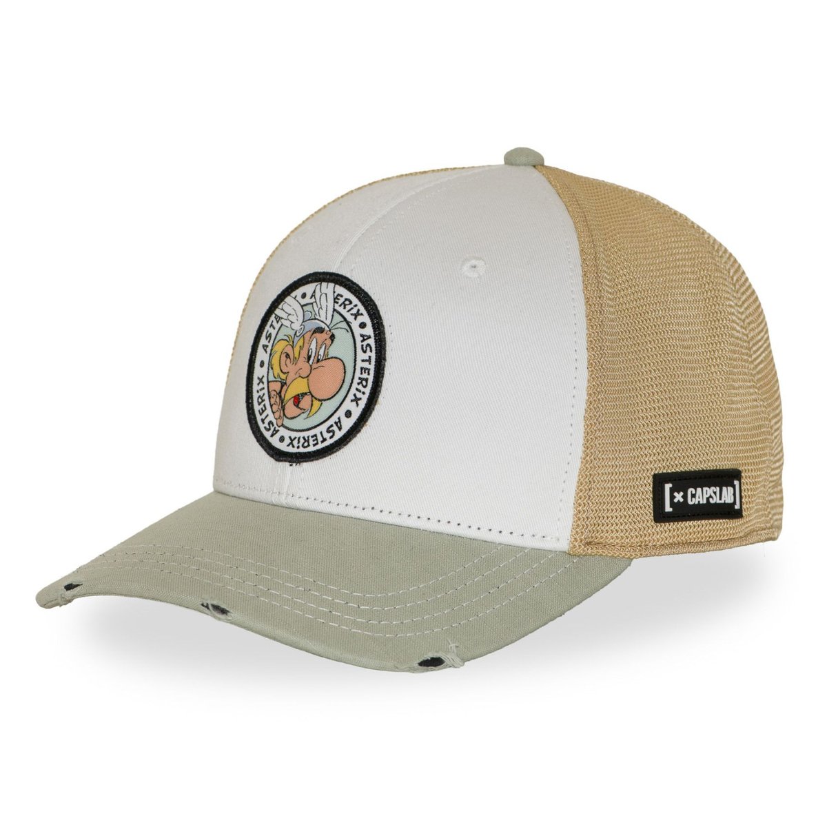 Casquette trucker Astérix blanc/vert/beige, CAPSLAB