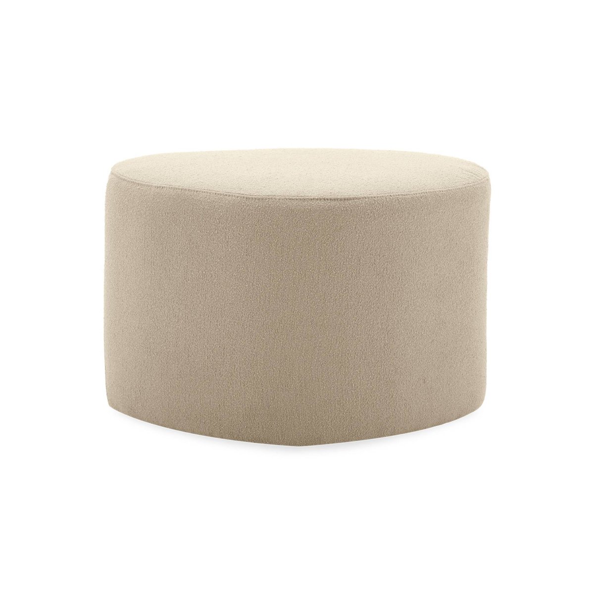 Tabouret, pouf en forme de galet tissu TAO beige, SWEEEK